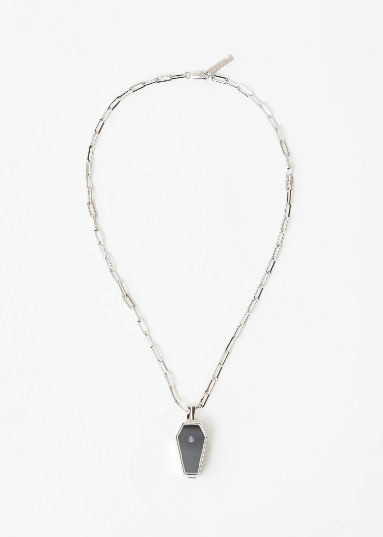 Silver Coffin Necklace (Black Mirror)