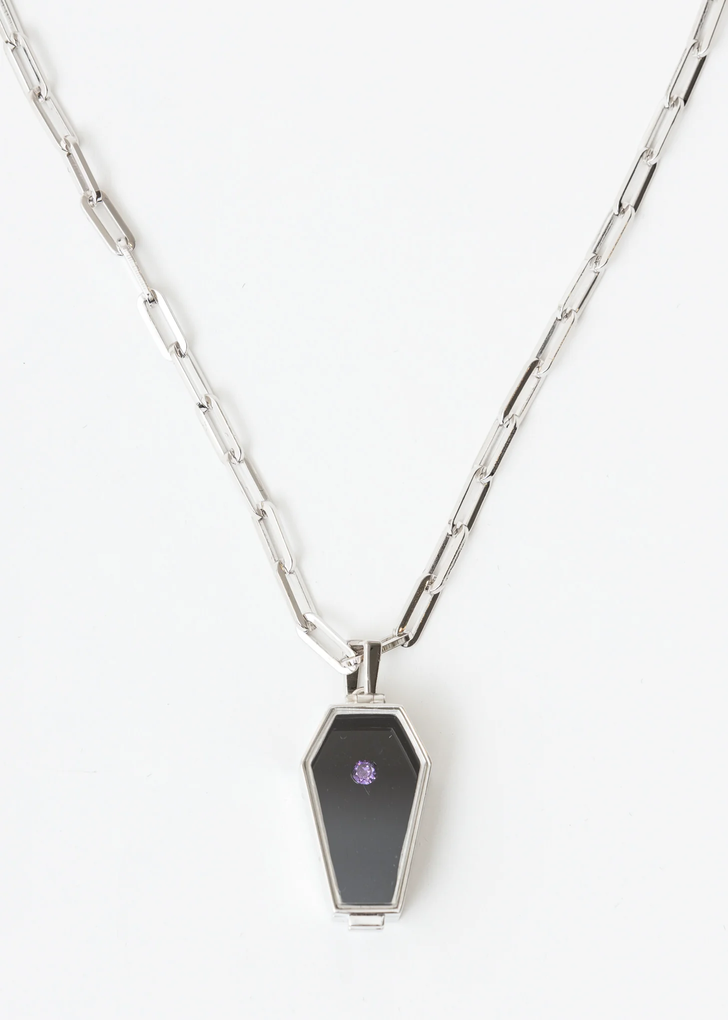 Silver Coffin Necklace (Black Mirror) - Image 4