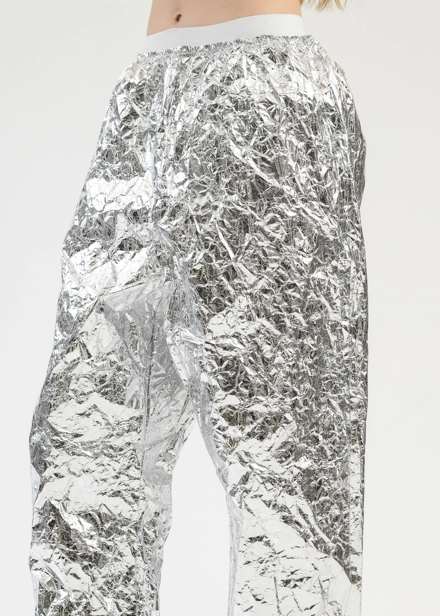 Silver Crinkled Trousers - Image 4