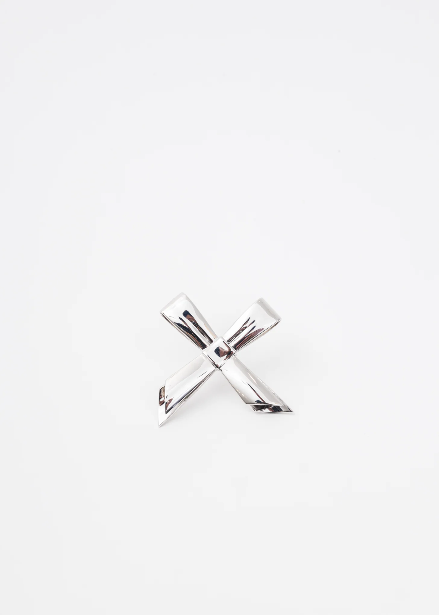 Silver Cross Bow Earring