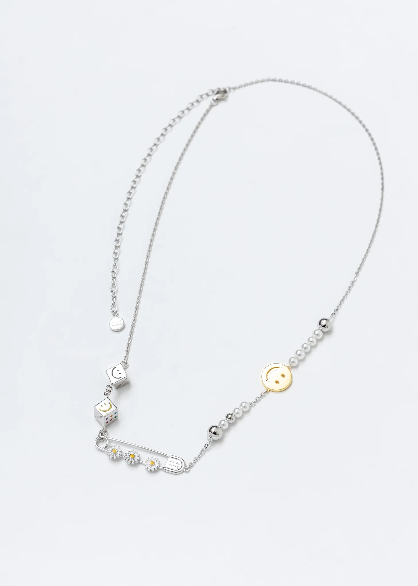Silver Daisy Pin Necklace