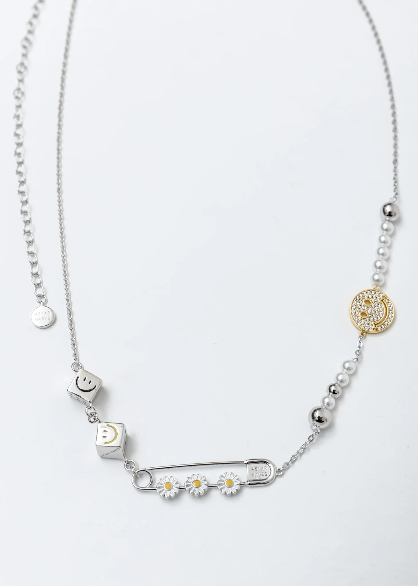 Silver Daisy Pin Necklace - Image 5
