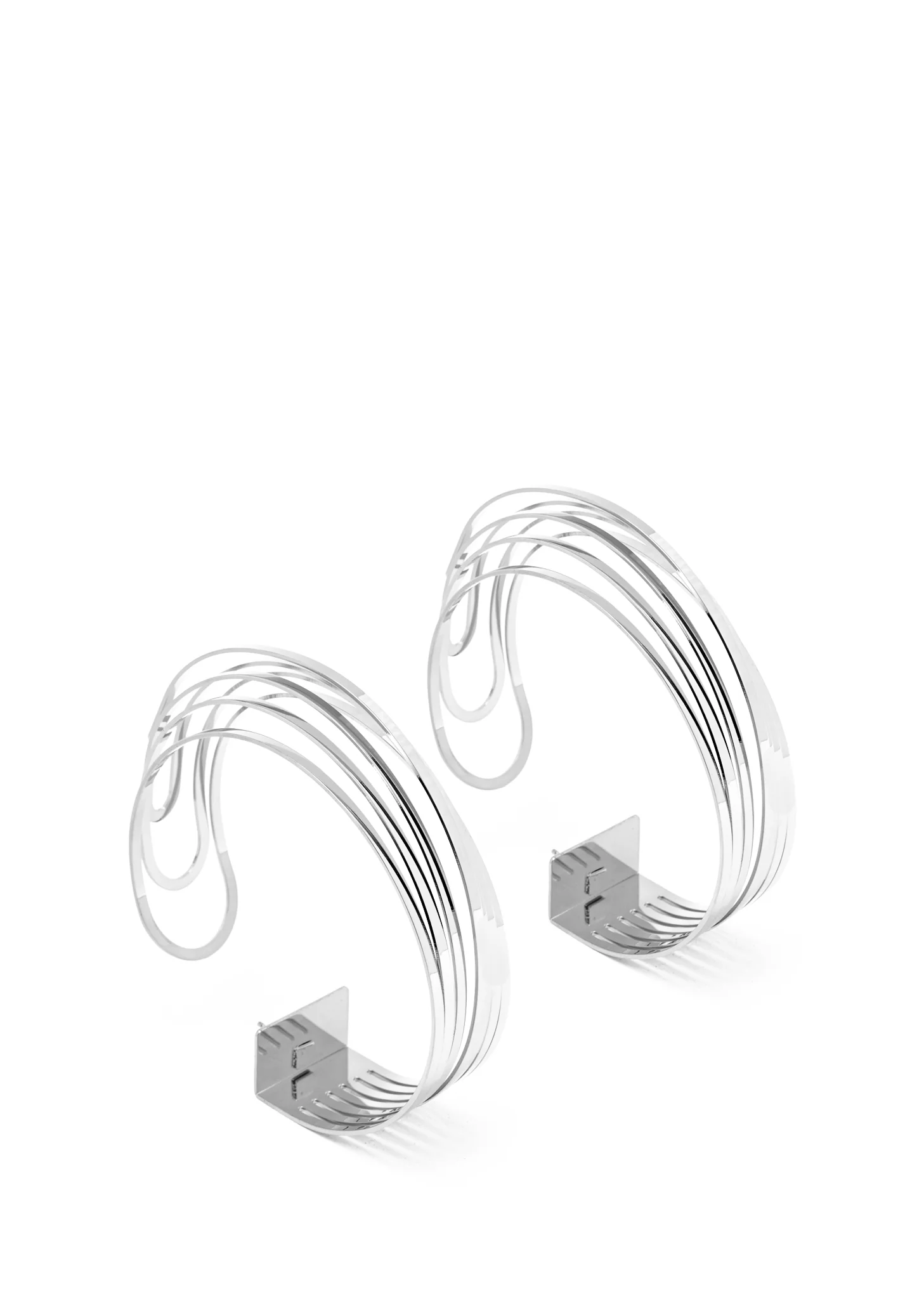 Silver Deconstructed Hoop Earrings (Single)