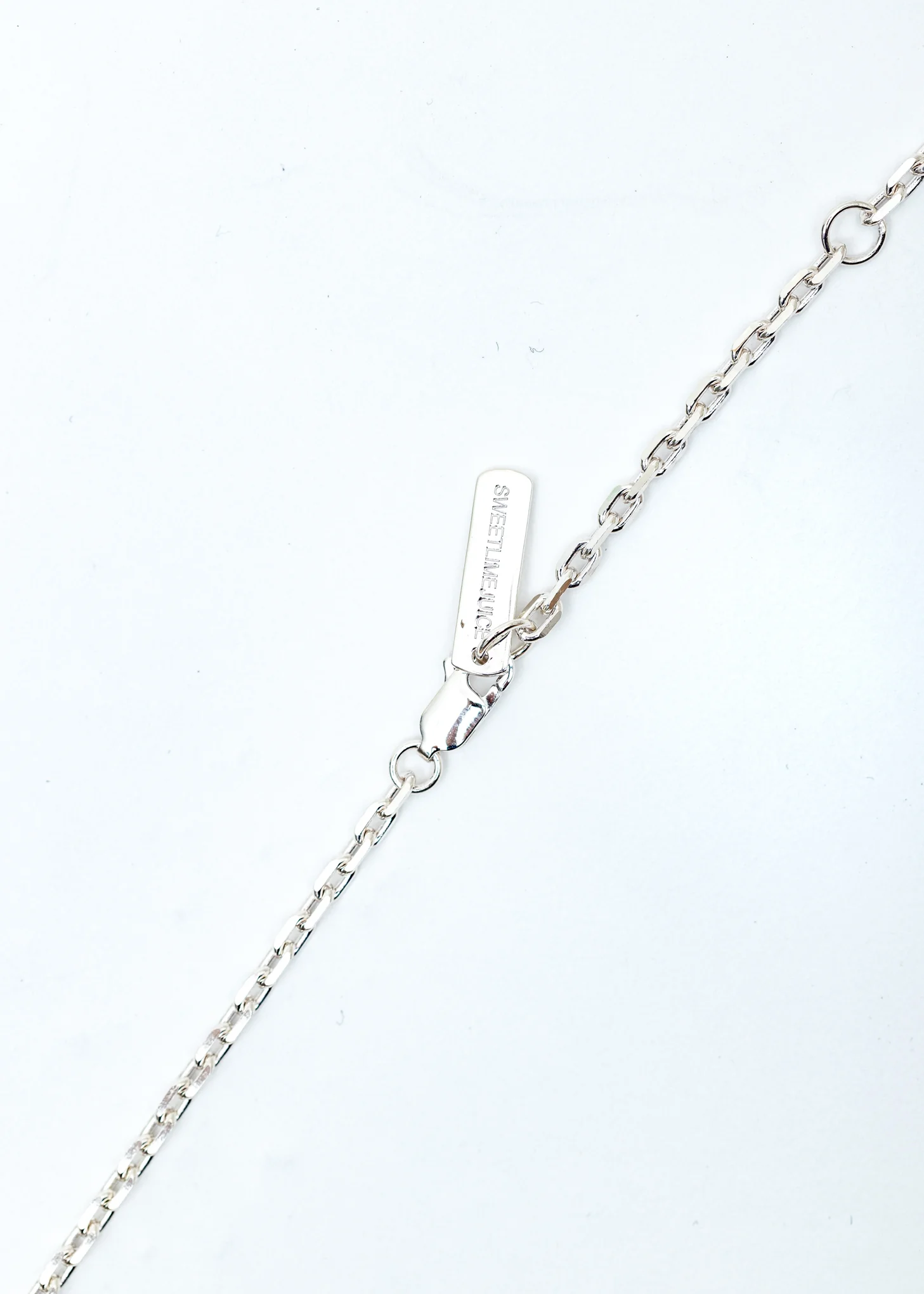 Silver Denim Octagonal Necklace (Blue Denim, Yellow Stone) - Image 4