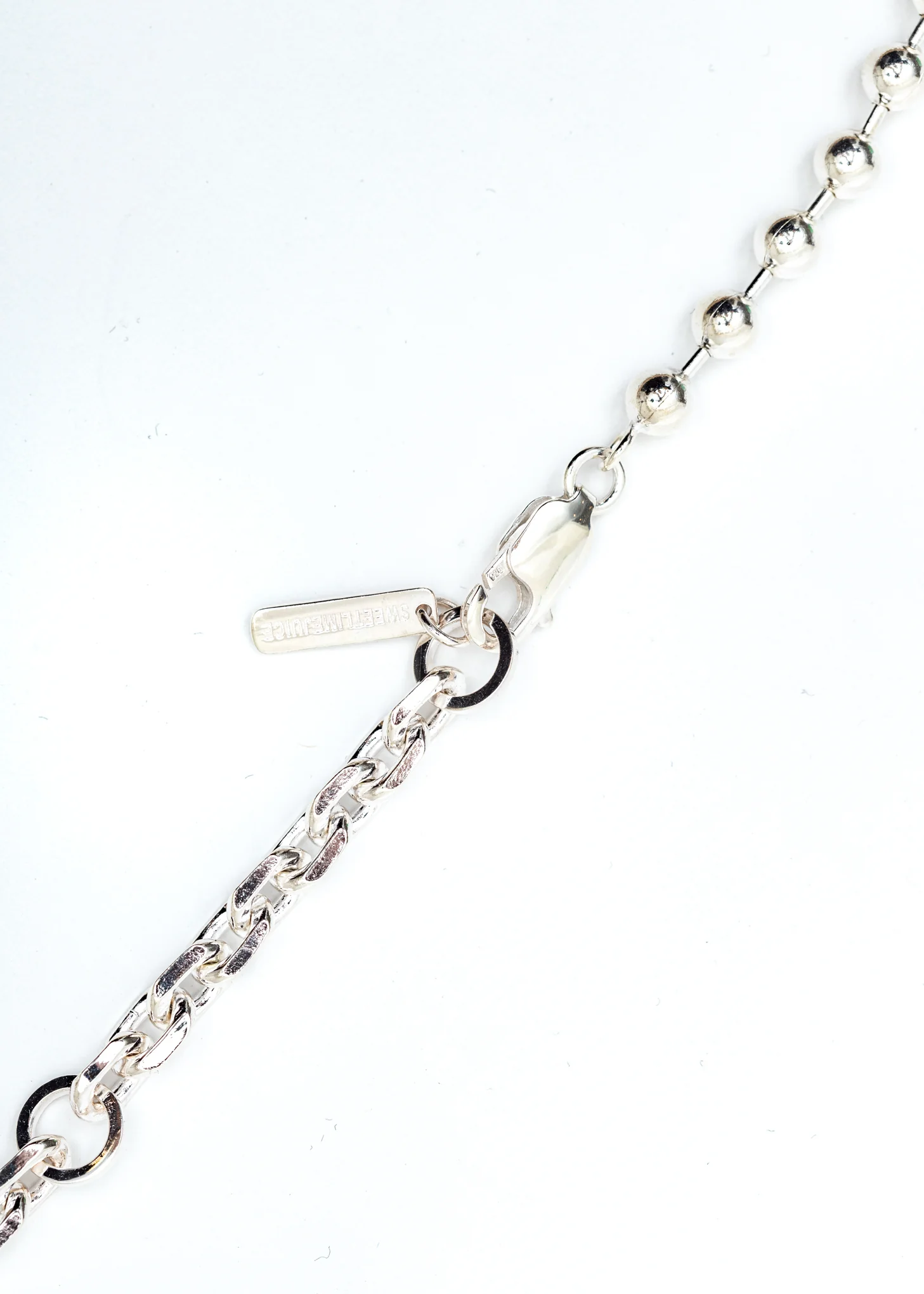Silver Denim Oval Heavy Choker (Blue Denim, Clear Stone) - Image 4