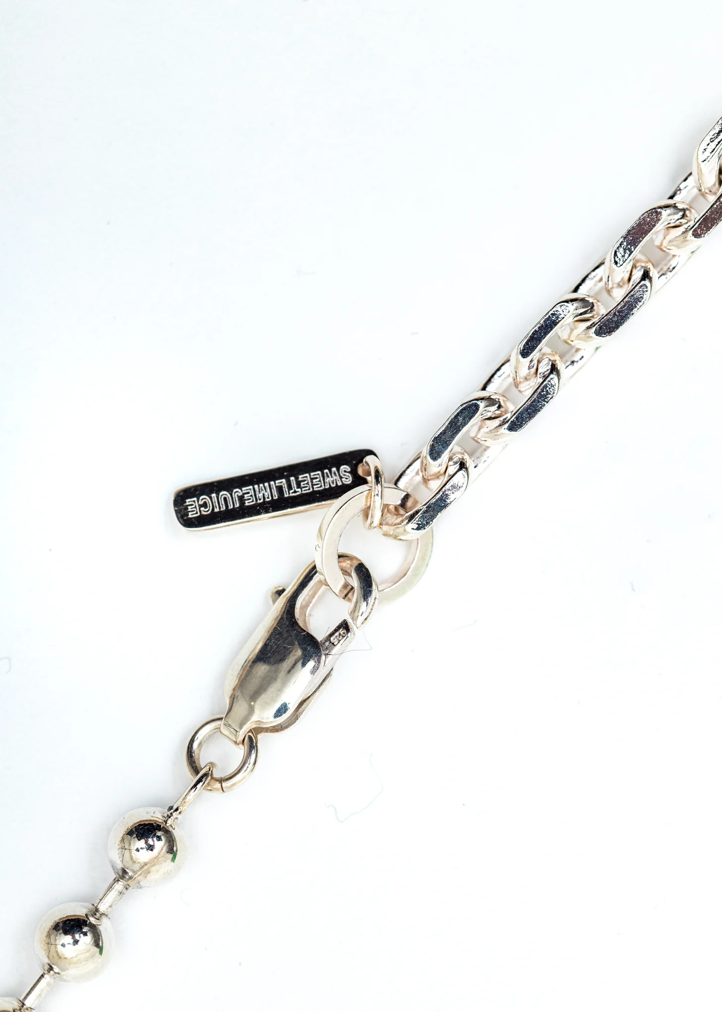 Silver Denim Oval Heavy Choker (Blue Denim, Yellow Stone) - Image 5
