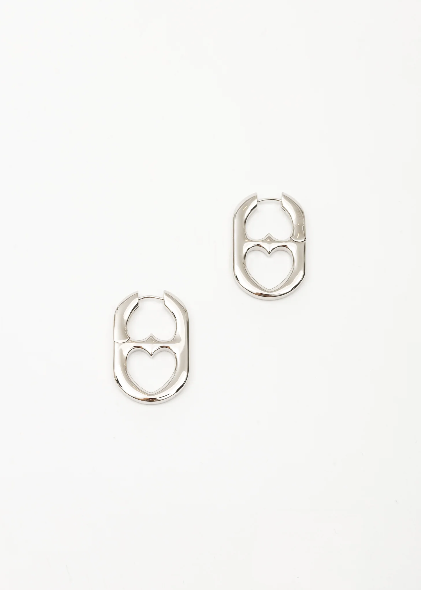 Silver Two Way Hearts Earring - Single