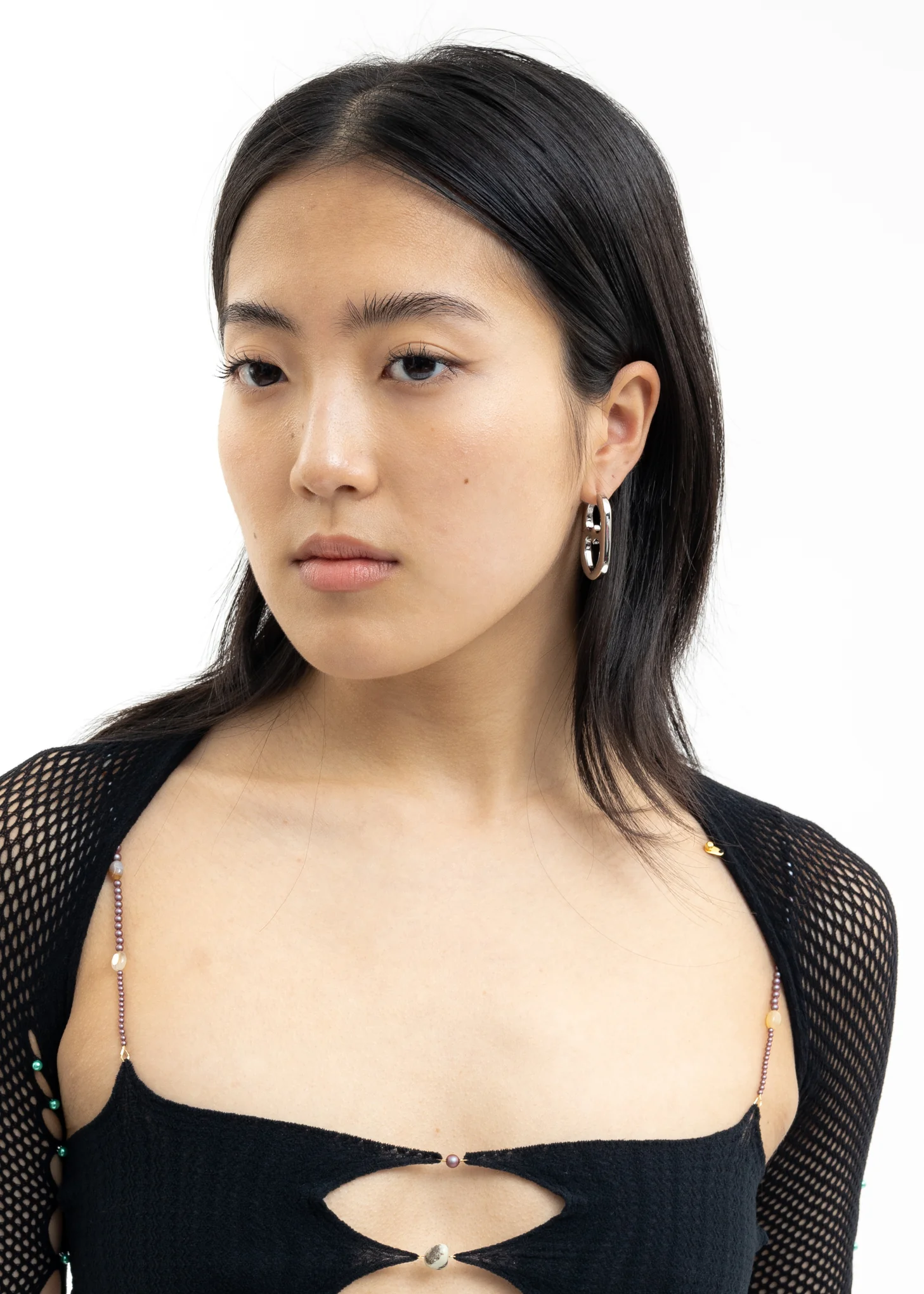 Silver Two Way Hearts Earring - Single - Image 6