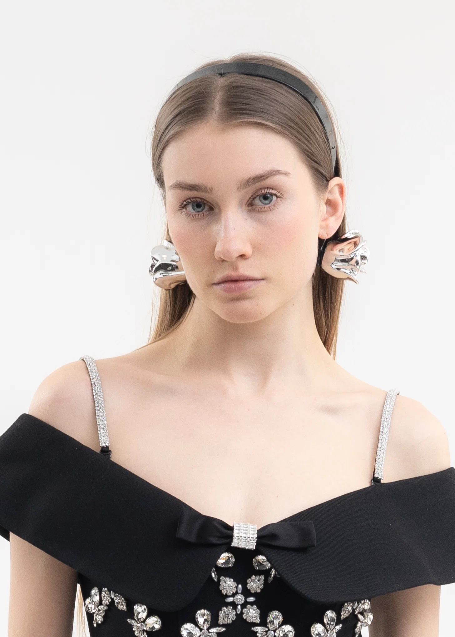 Silver Double Rose Headband - Image 2
