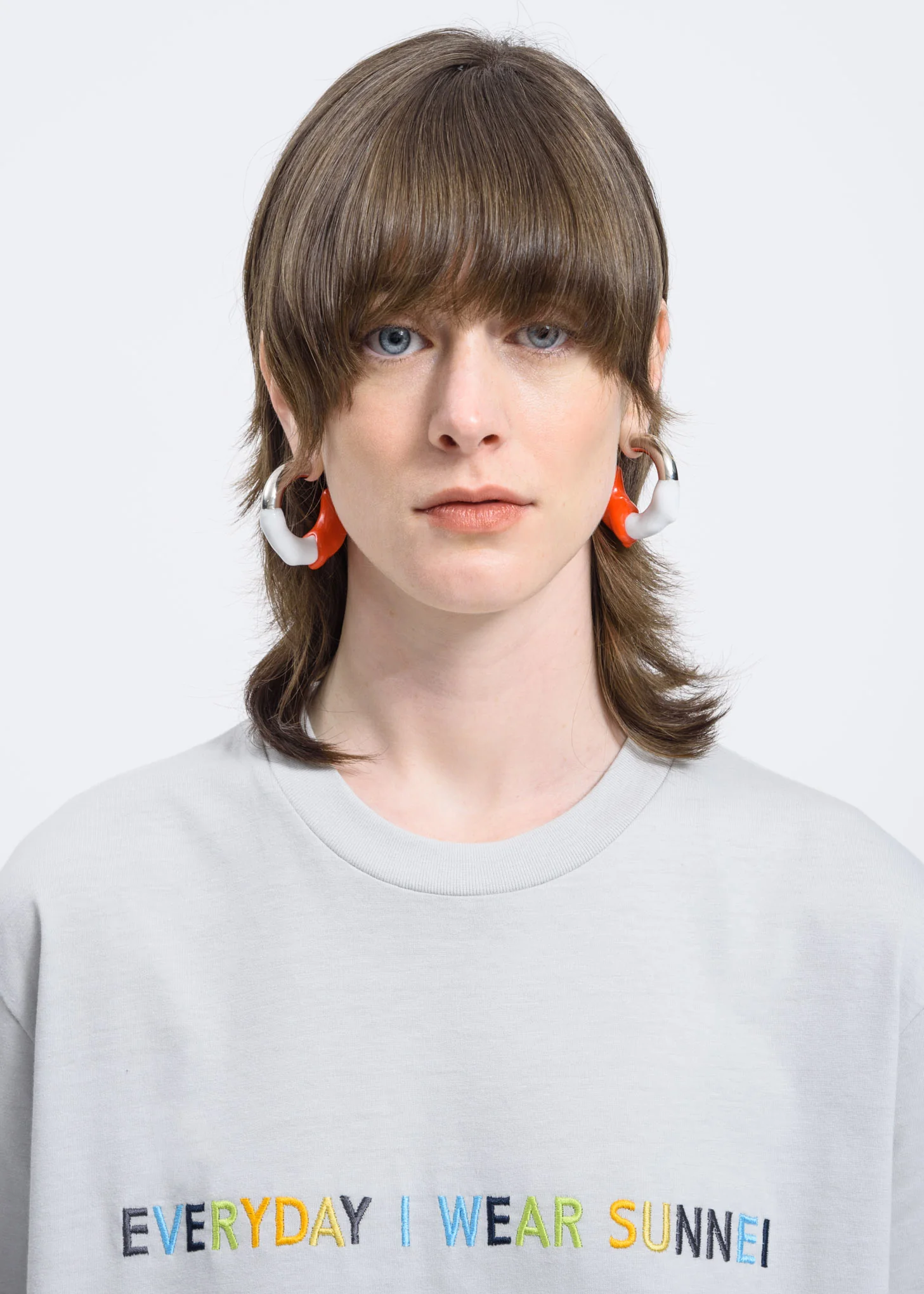 Red Rubberized Hoop Earrings (Pair) - Image 3