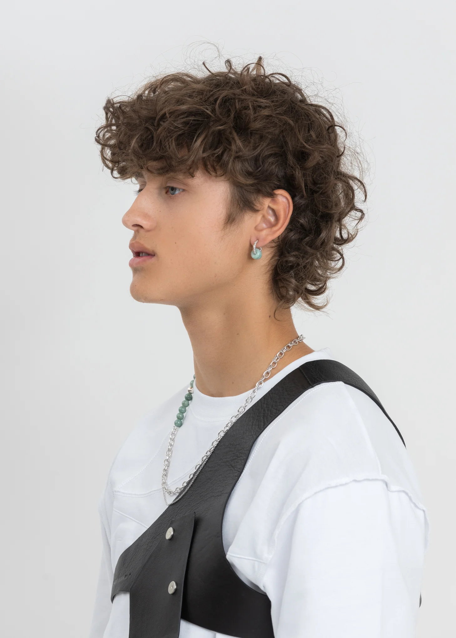 Silver Earring With Green Jade (Single) - Image 2