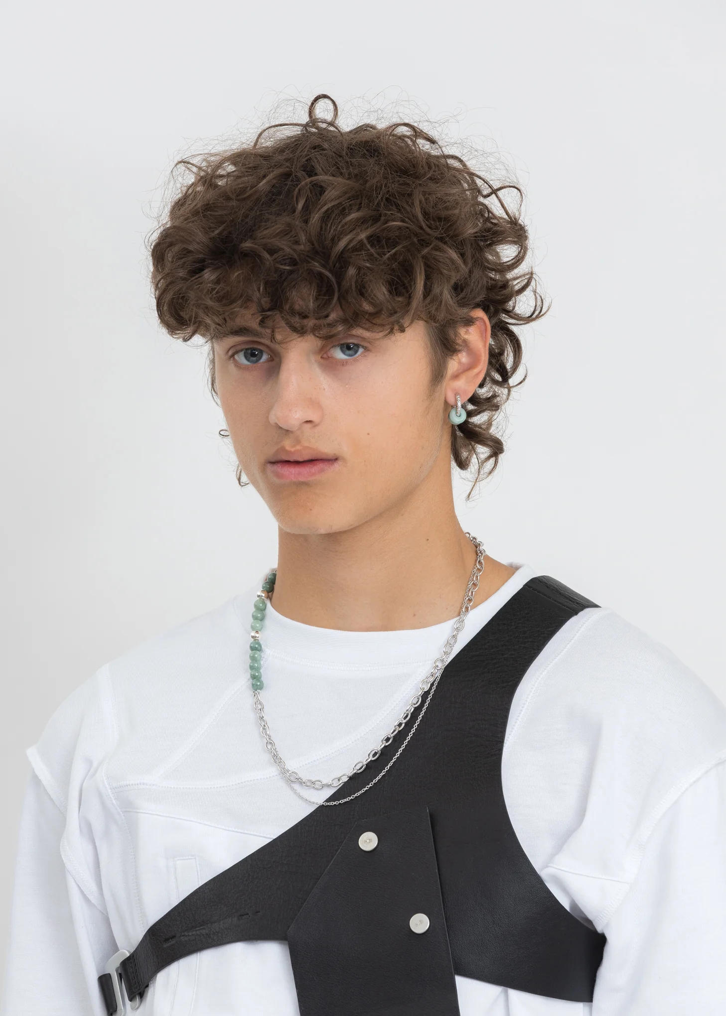 Silver Earring With Green Jade (Single) - Image 4