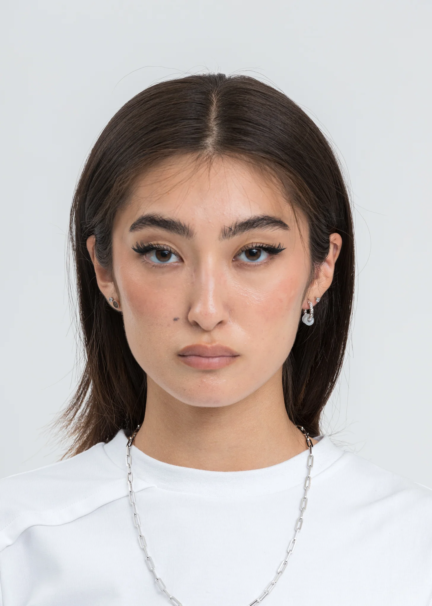 Silver Earring With White Jade (Single) - Image 3