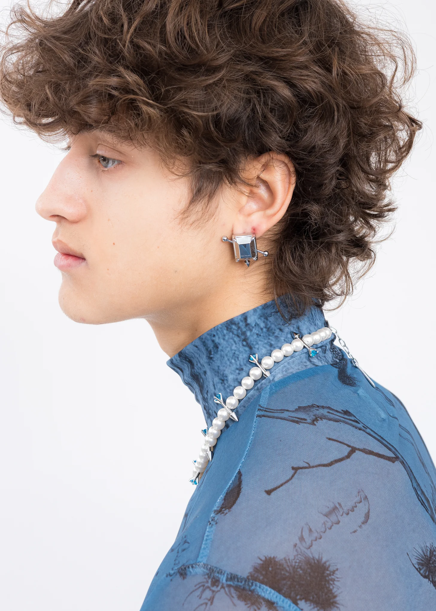 Silver Rhinestone Earring - Image 2