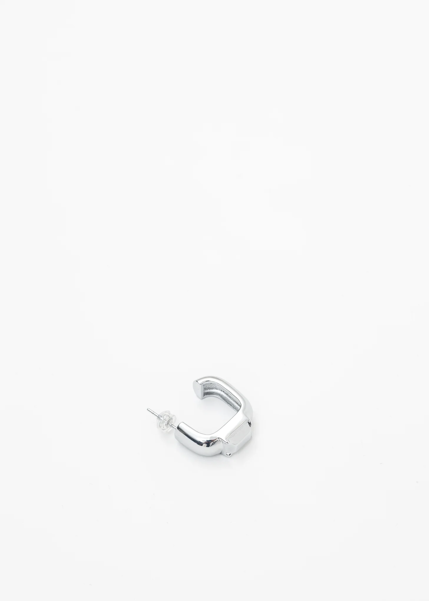 Silver Rhinestone Ring Earring