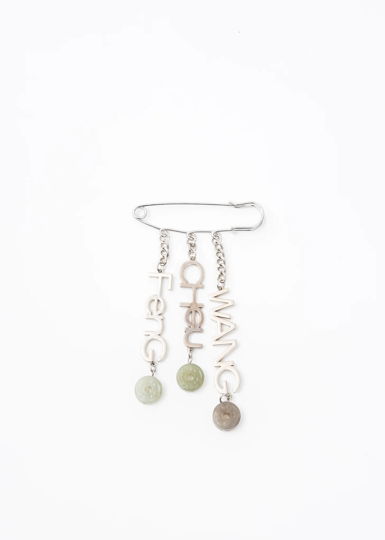 Silver FENG CHEN WANG Logo Pin