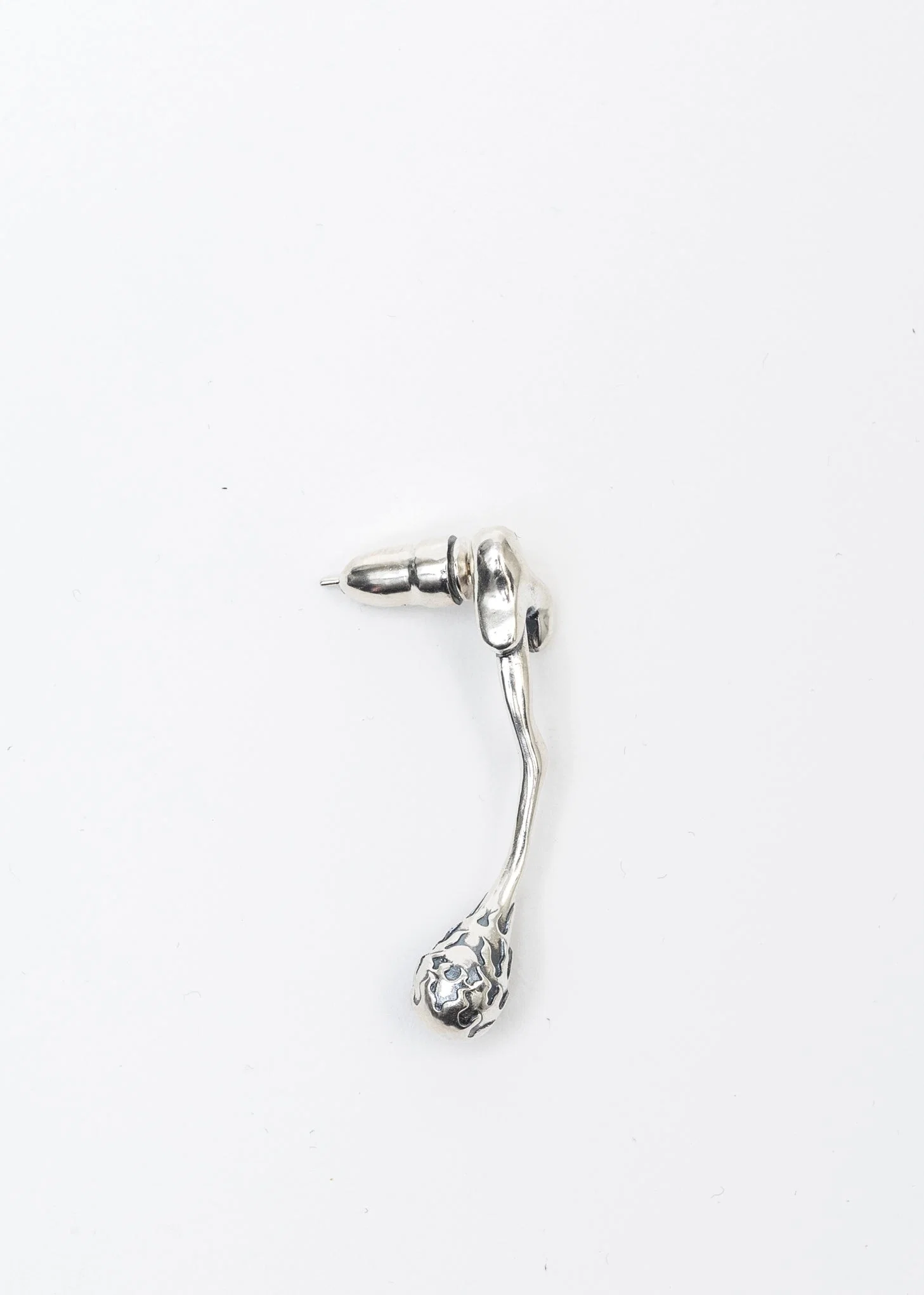 SILVER FLAME DROP EARRING - Image 4
