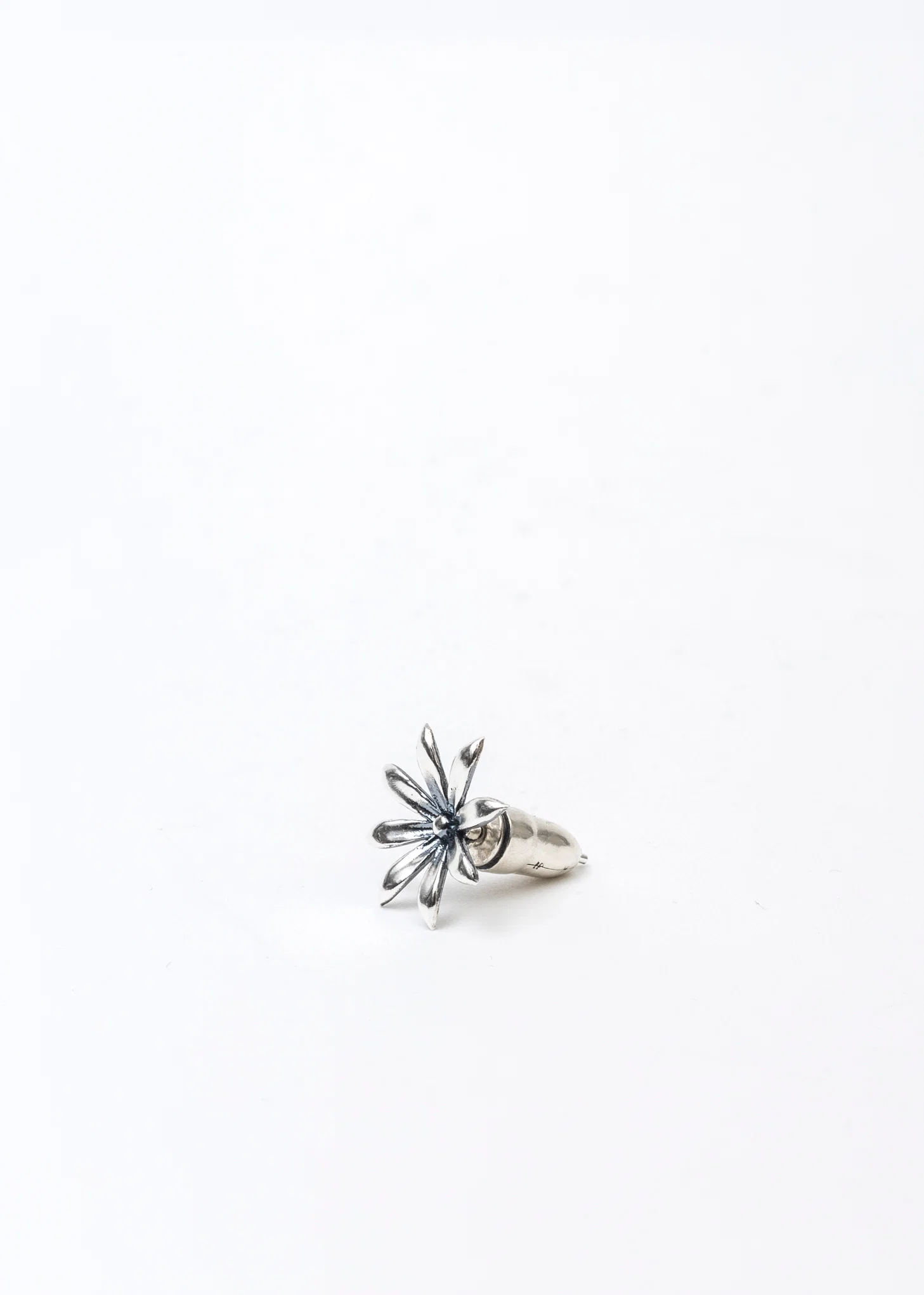 SILVER FLOWER EARRING