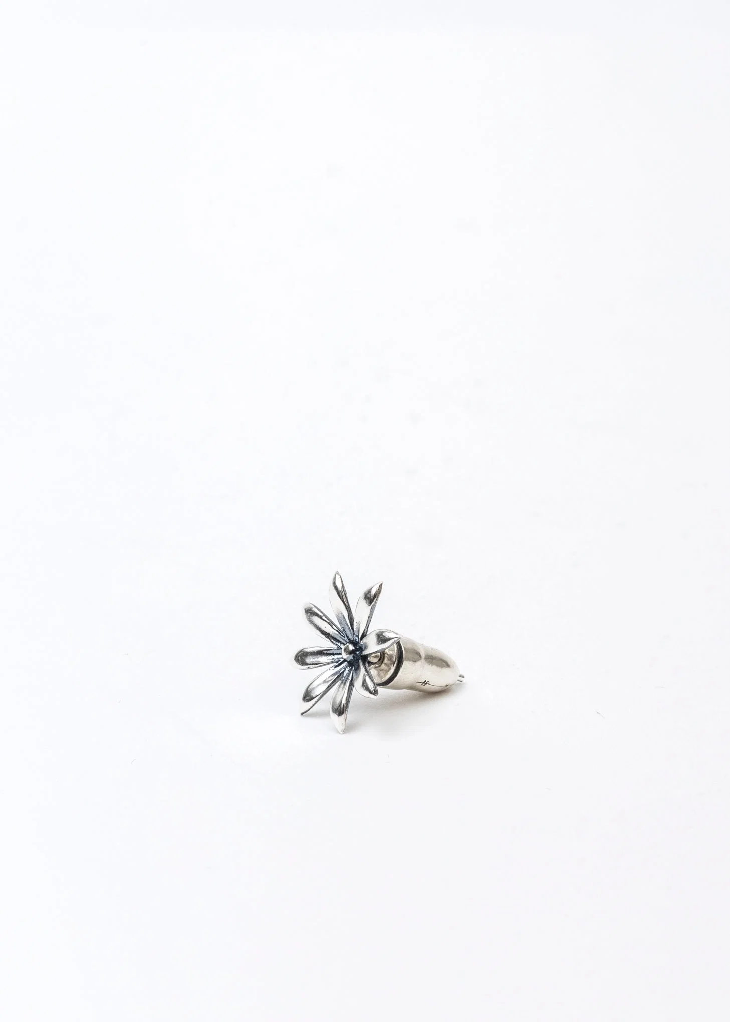 SILVER FLOWER EARRING