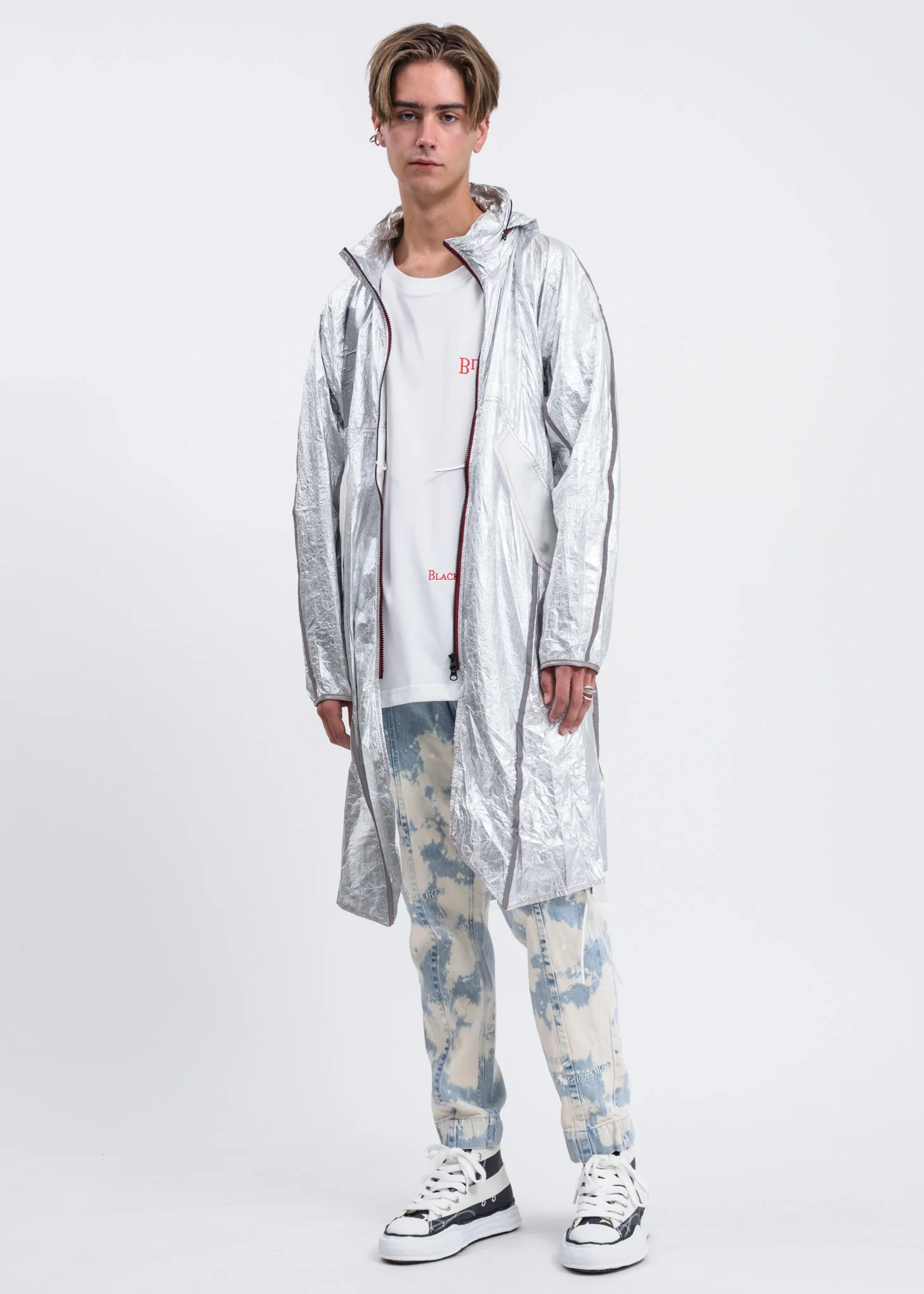 Silver Foil Long Jacket - Image 6