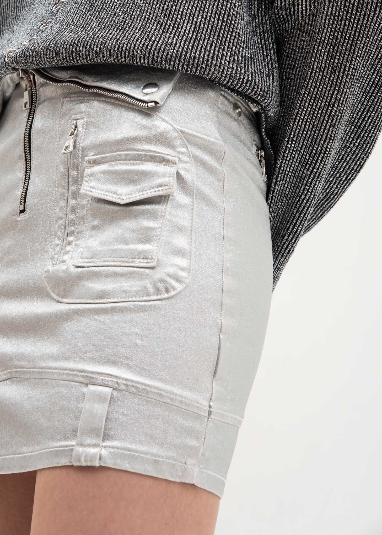 Silver Gisele Biker Skirt - Image 3