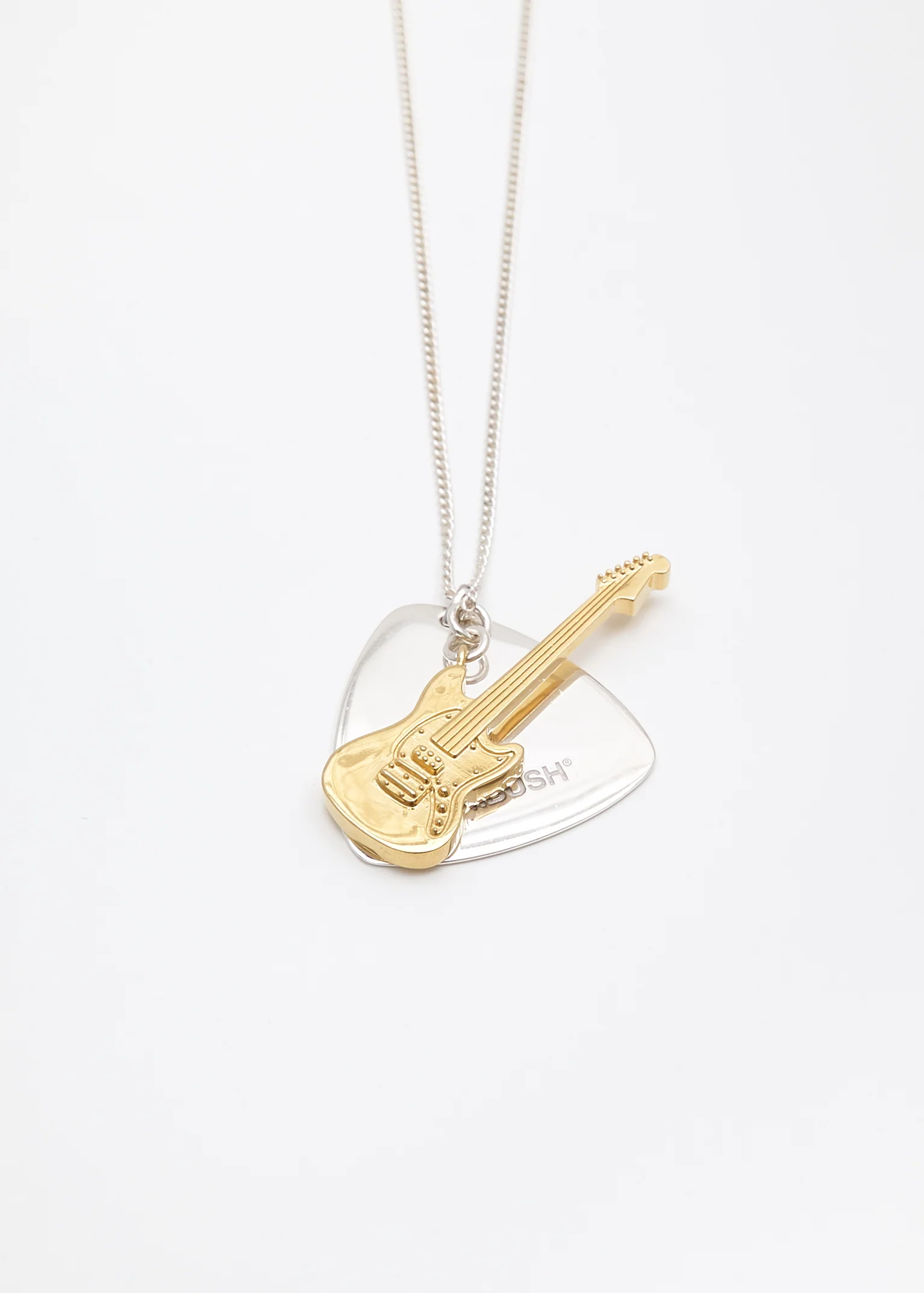 Silver Guitar Pick Necklace