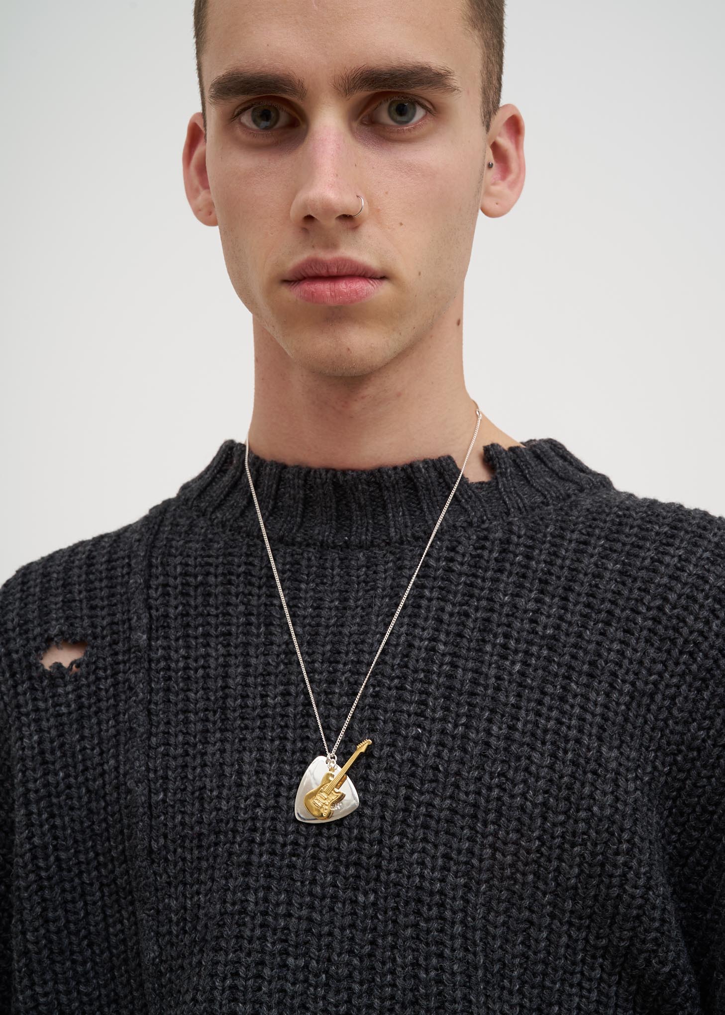 Silver Guitar Pick Necklace - Image 5
