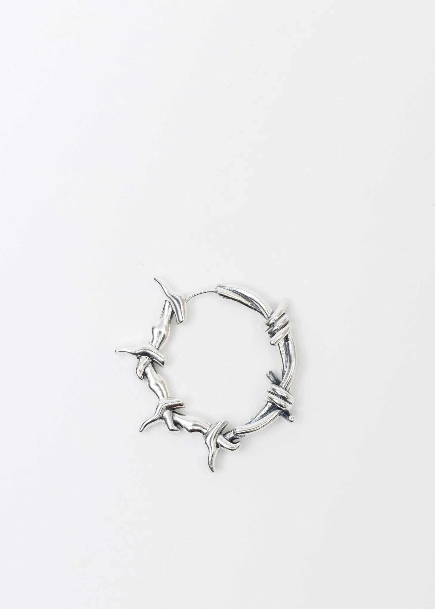 SILVER HALF THORN EARRING