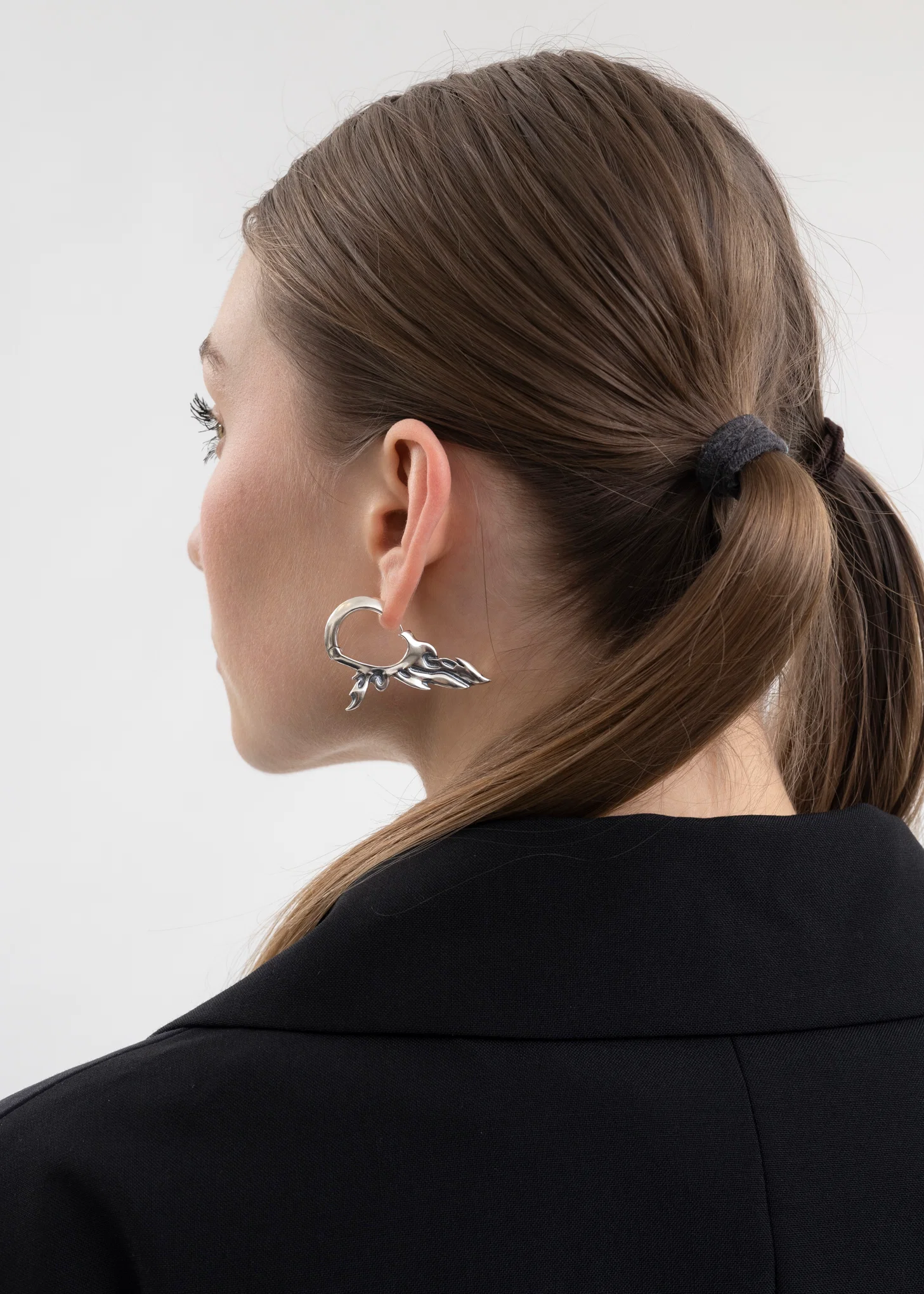 SILVER HALF WING EARRING - Image 2