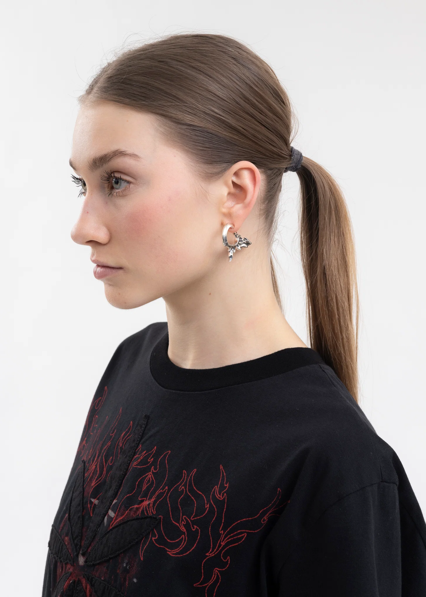 SILVER HALF WING EARRING - Image 3