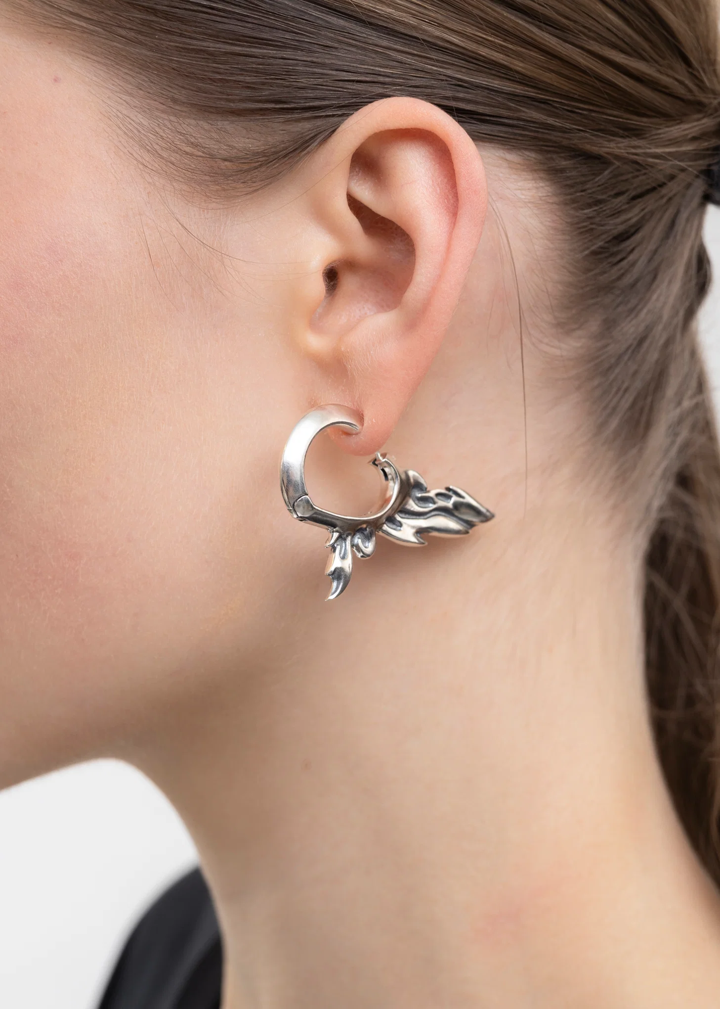 SILVER HALF WING EARRING - Image 5