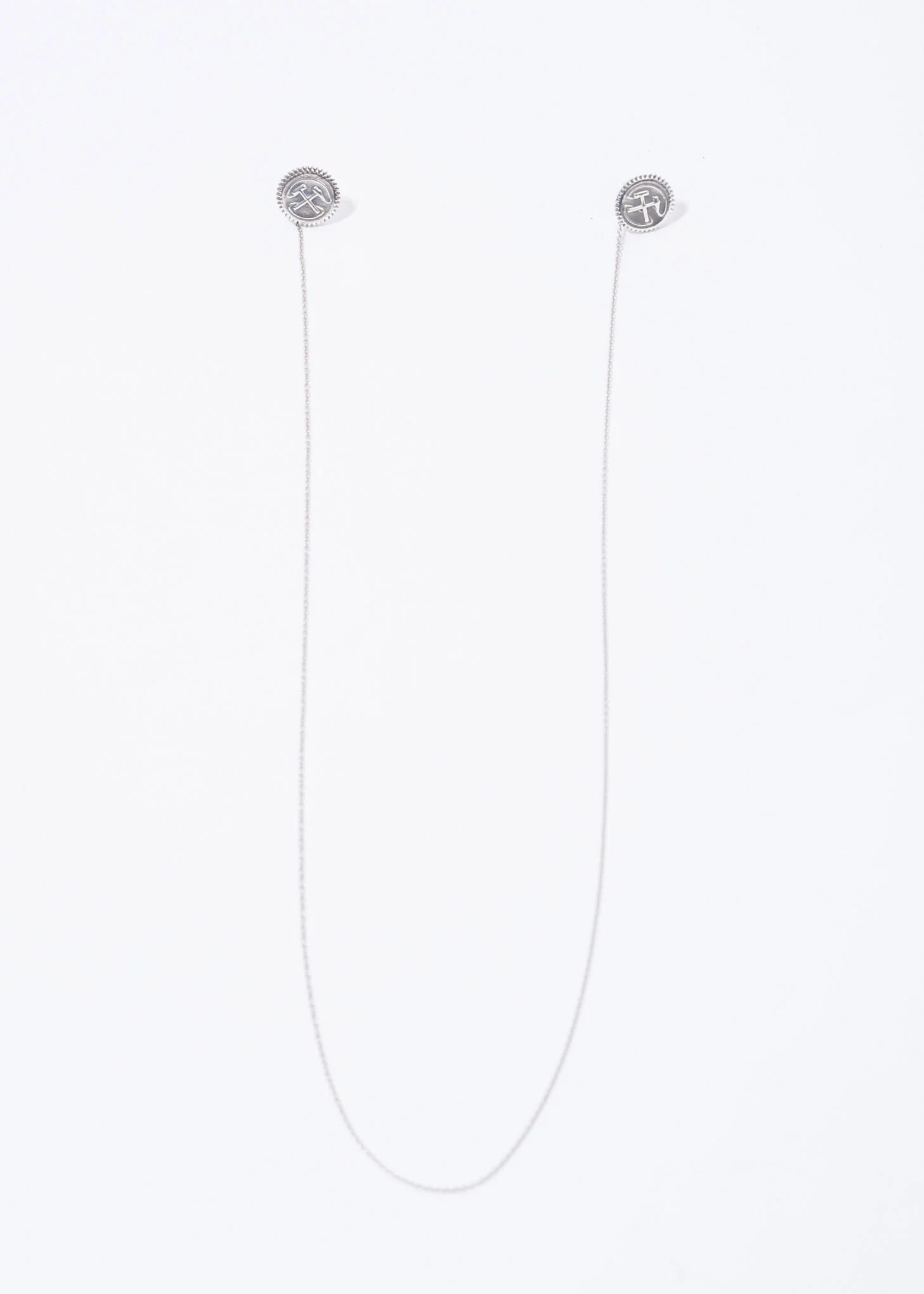 Silver Hammer Earrings w/ Chain