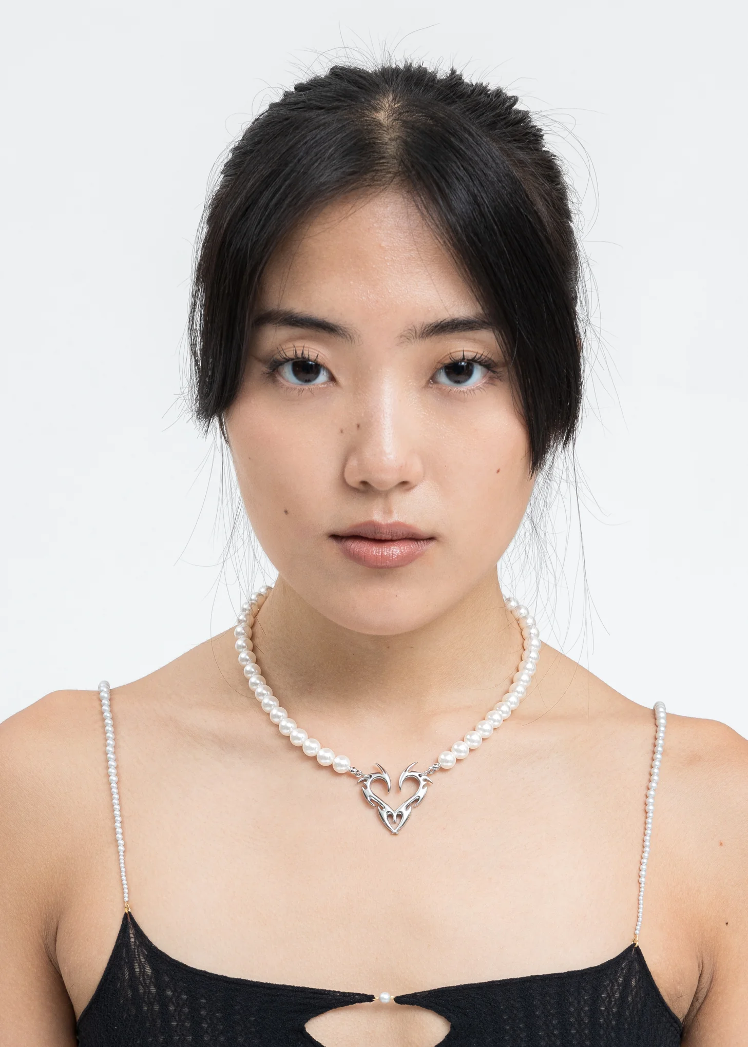 Silver Heart And Pearl Necklace - Image 3