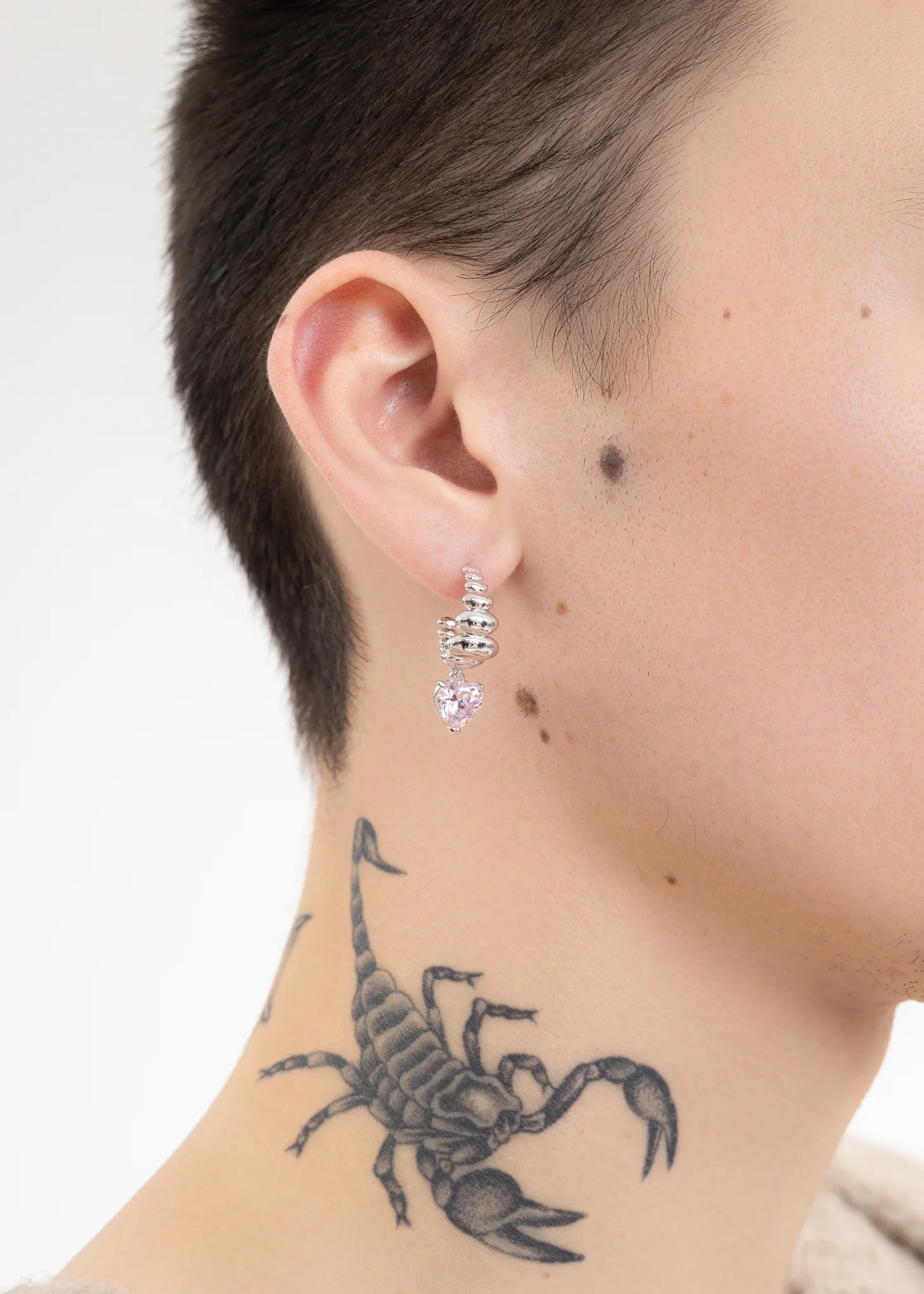 Silver Heartbeat Earring  - Single - Image 2