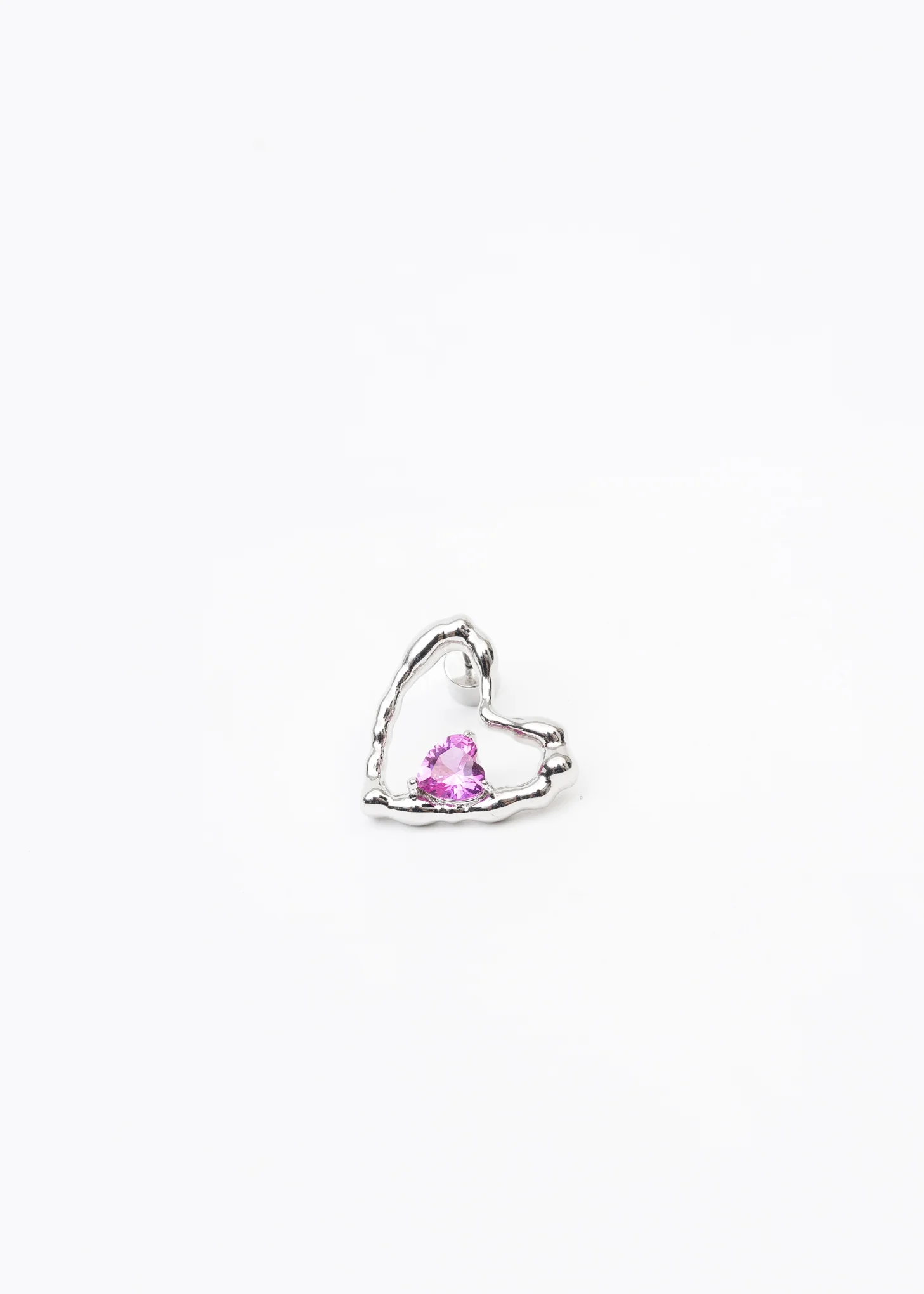 Silver Heartbeat Earring - Single