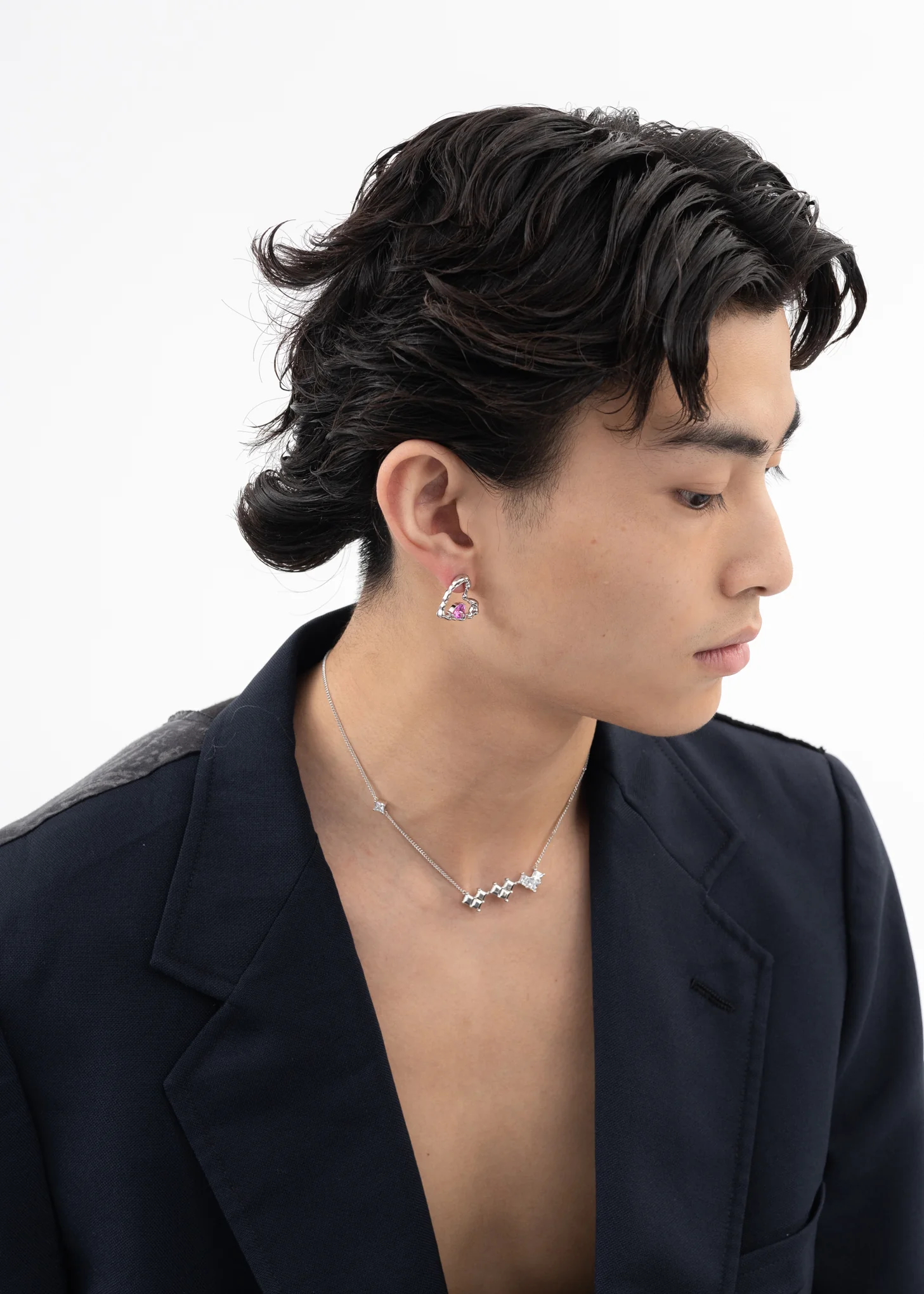 Silver Heartbeat Earring - Single - Image 2