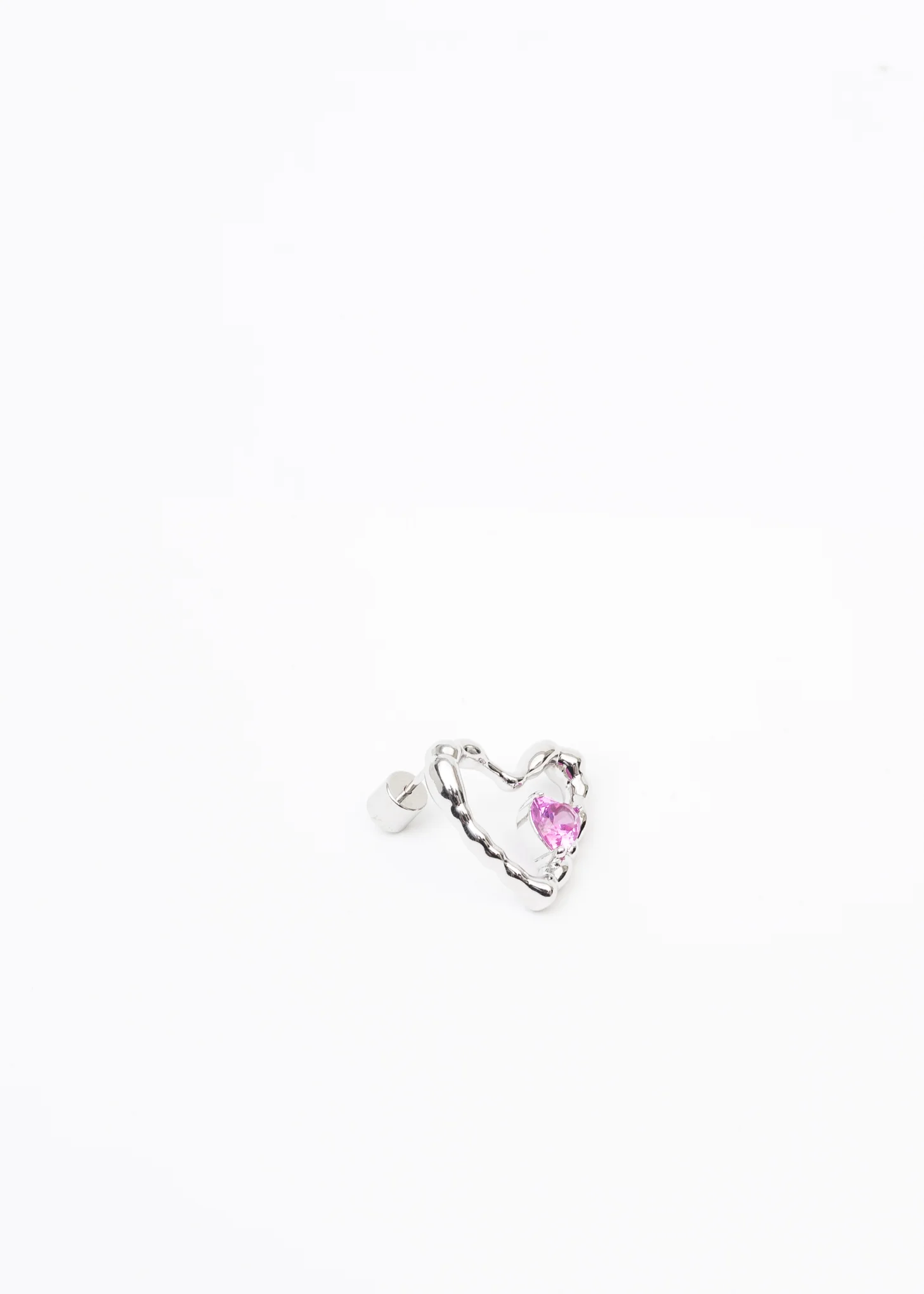 Silver Heartbeat Earring - Single - Image 4