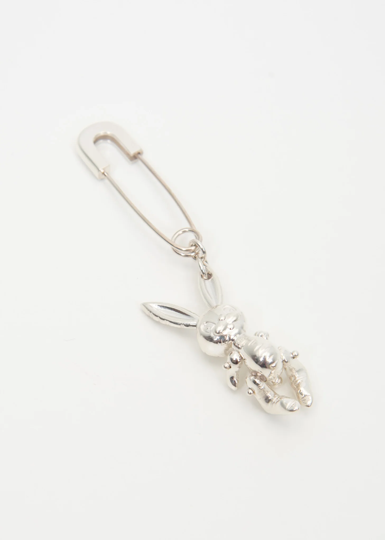 Silver Inflatable Bunny Earring