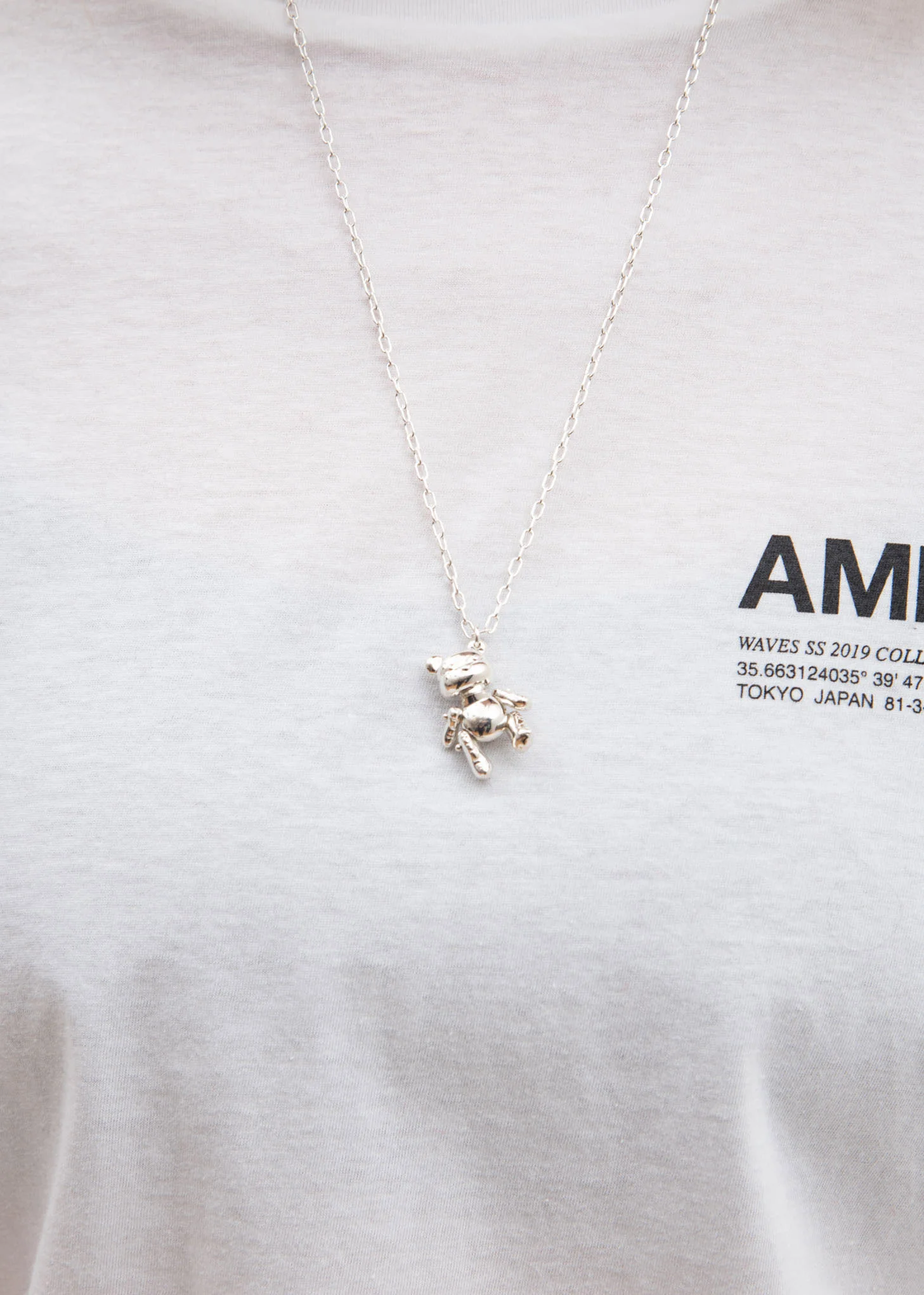 Silver Inflatable Teddy Bear Necklace - Image 3