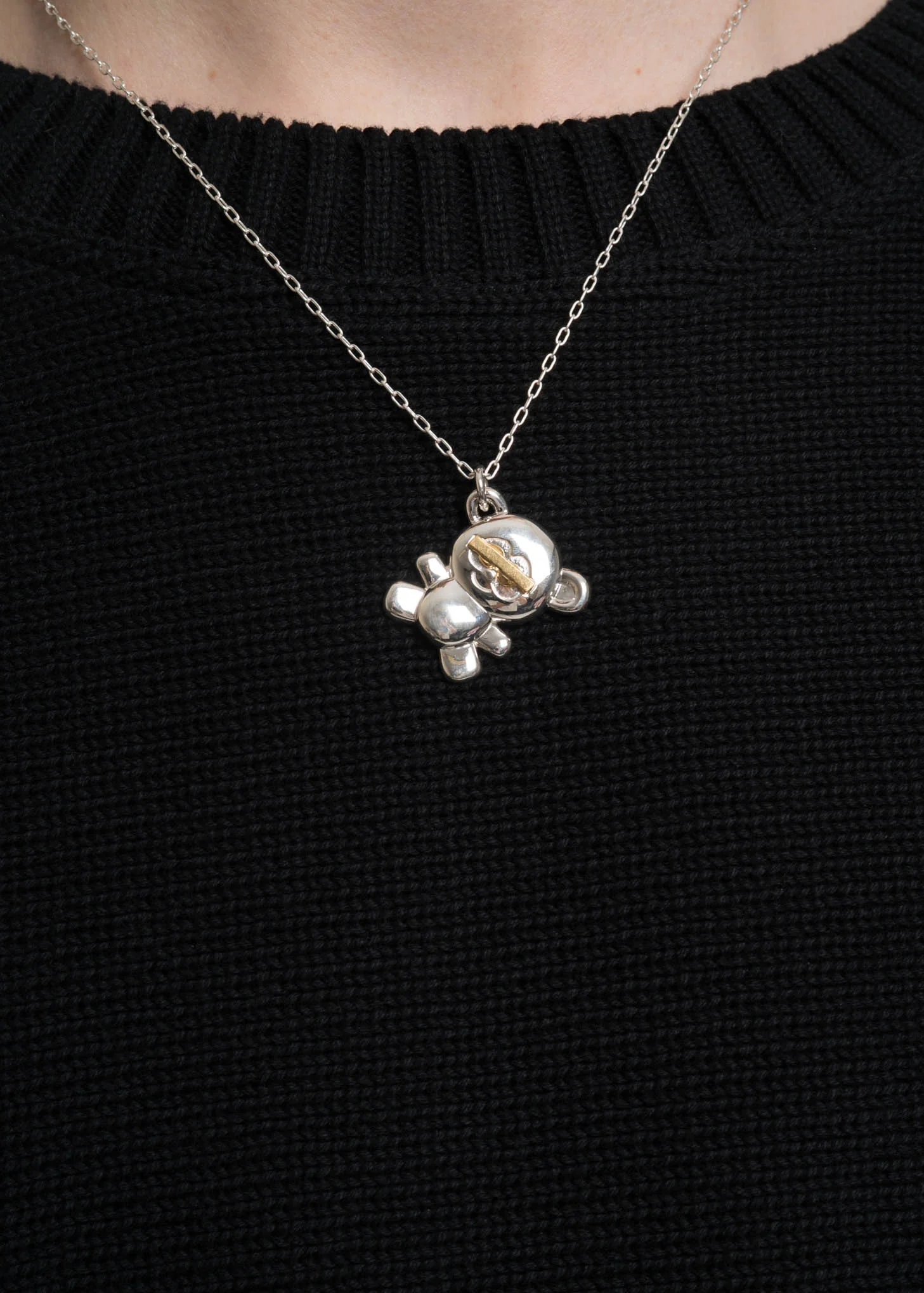 Silver Kuma Charm Pendant - Image 3