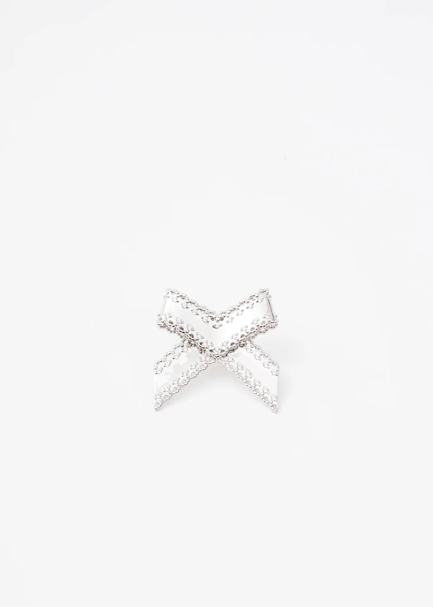 Silver Lace Bow Earring
