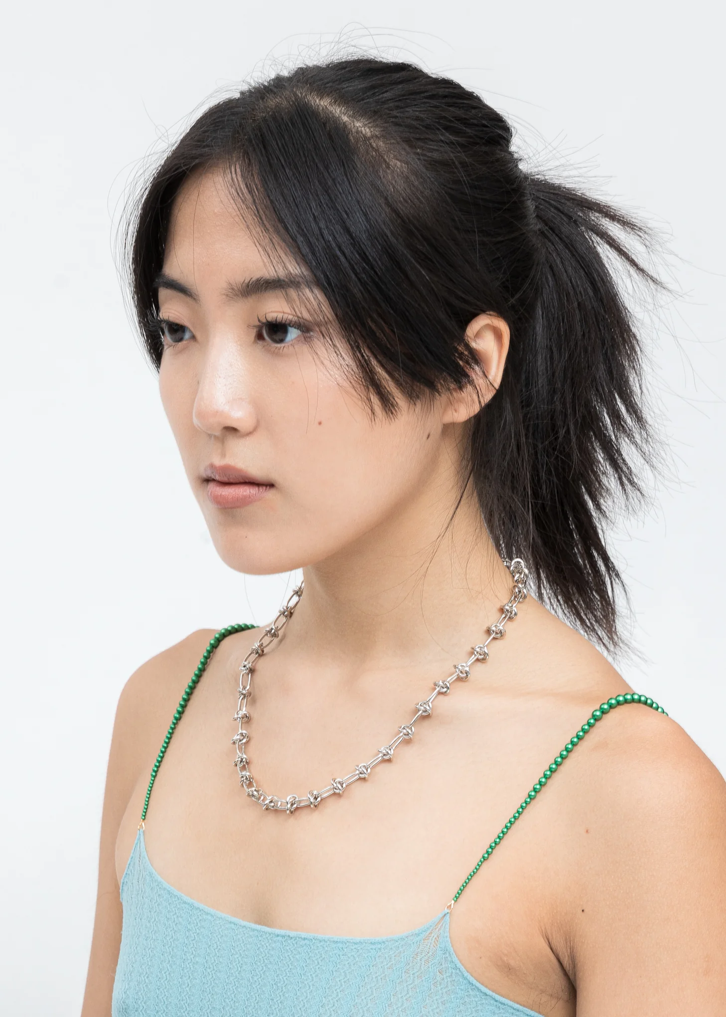 Silver Lace Lock Necklace - Image 2