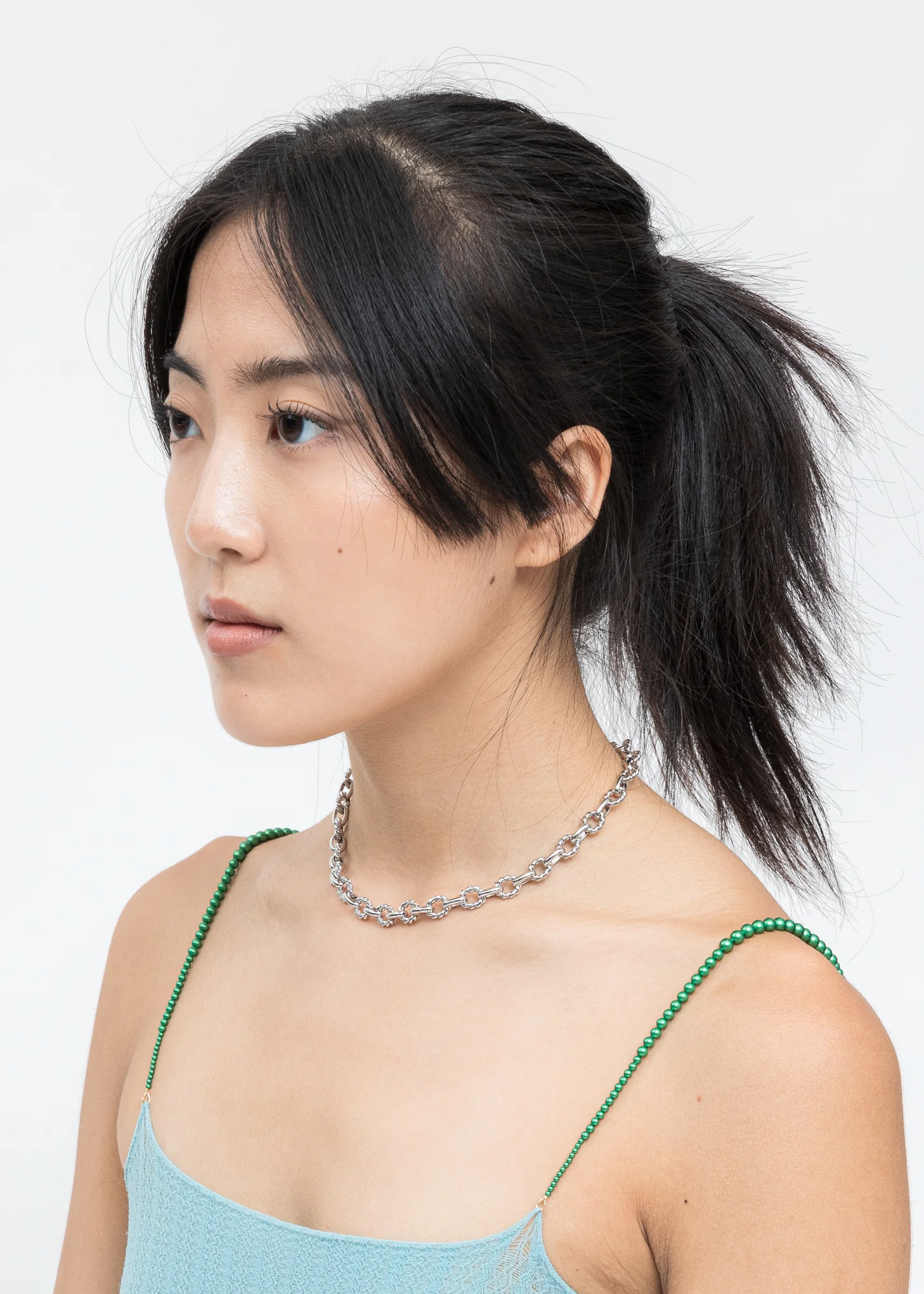 Silver Lace Lock Necklace With Coin - Image 3
