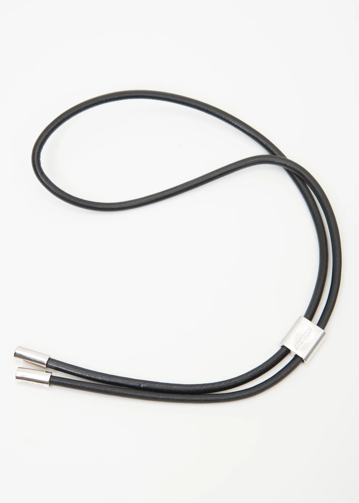 Silver Leather Strap Necklaces (L)