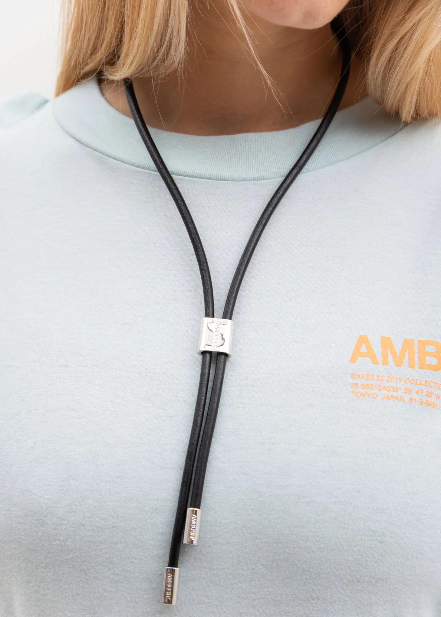 Silver Leather Strap Necklaces (L) - Image 3
