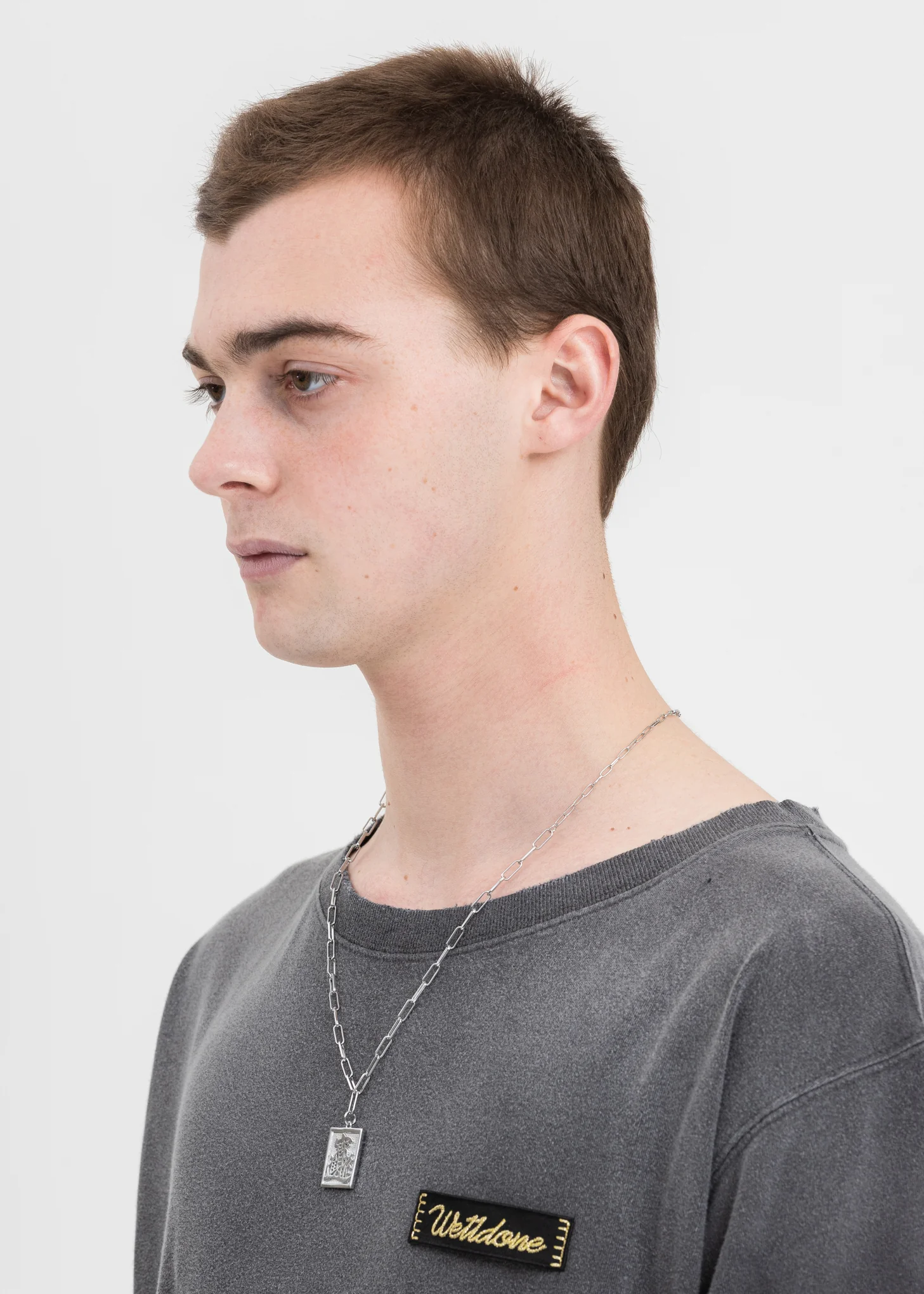 Silver 'LET'S RICH' Pendant Necklace - Image 4