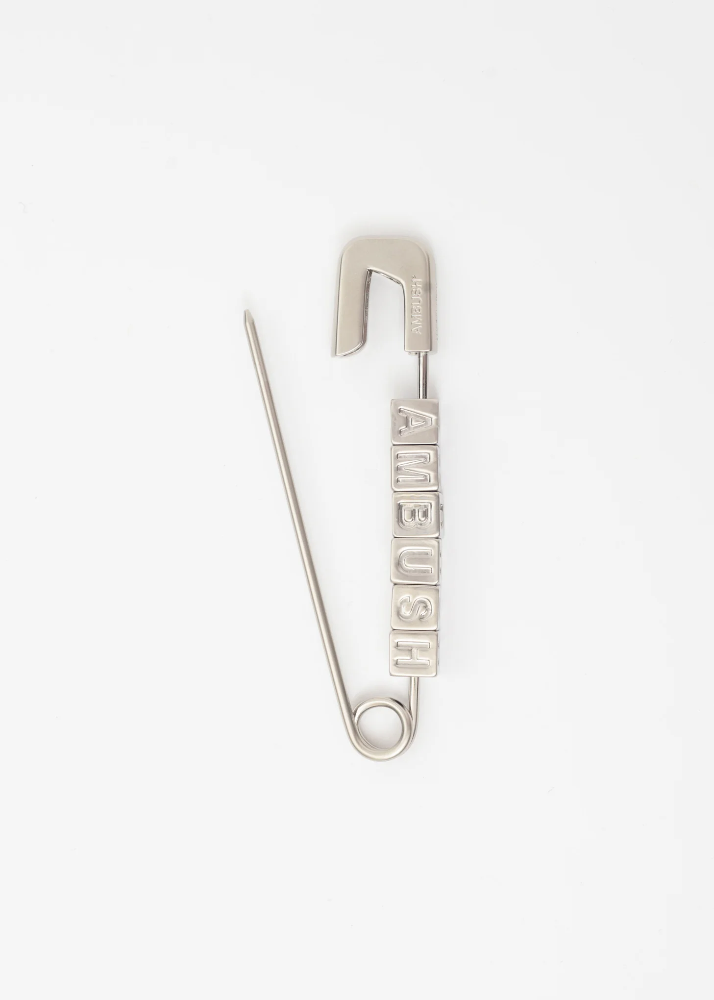 Silver Letter Block Safety Pin - Image 3