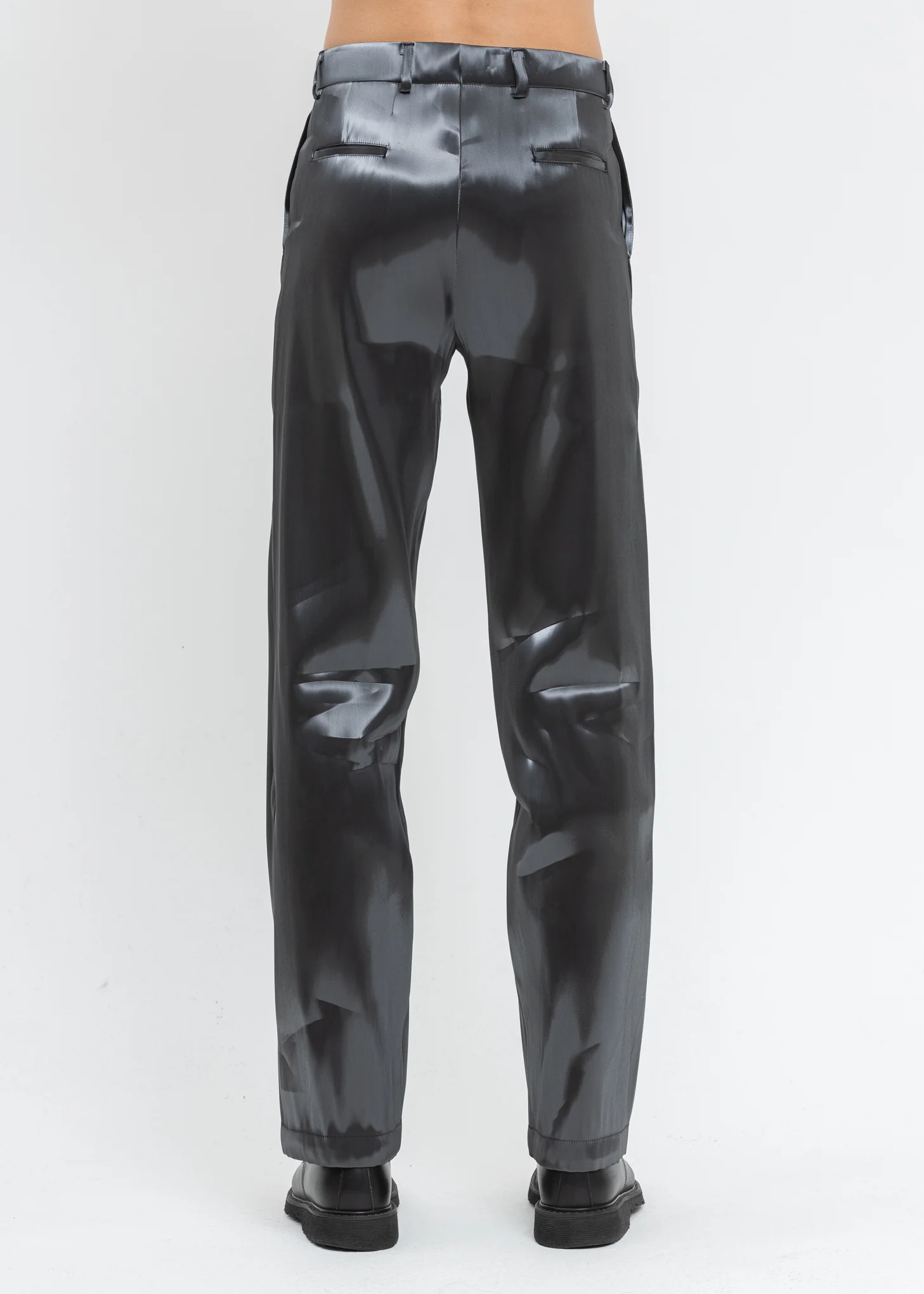 Silver Liquid Metal Trousers - Image 3