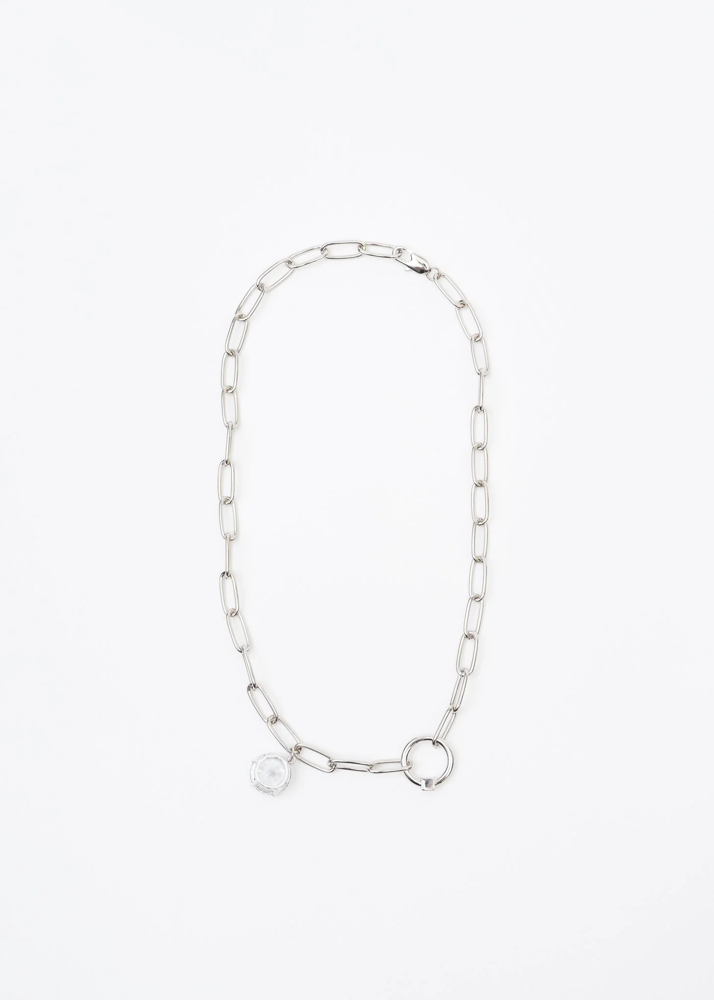 Silver Lock And Rhinestone Necklace - Image 5