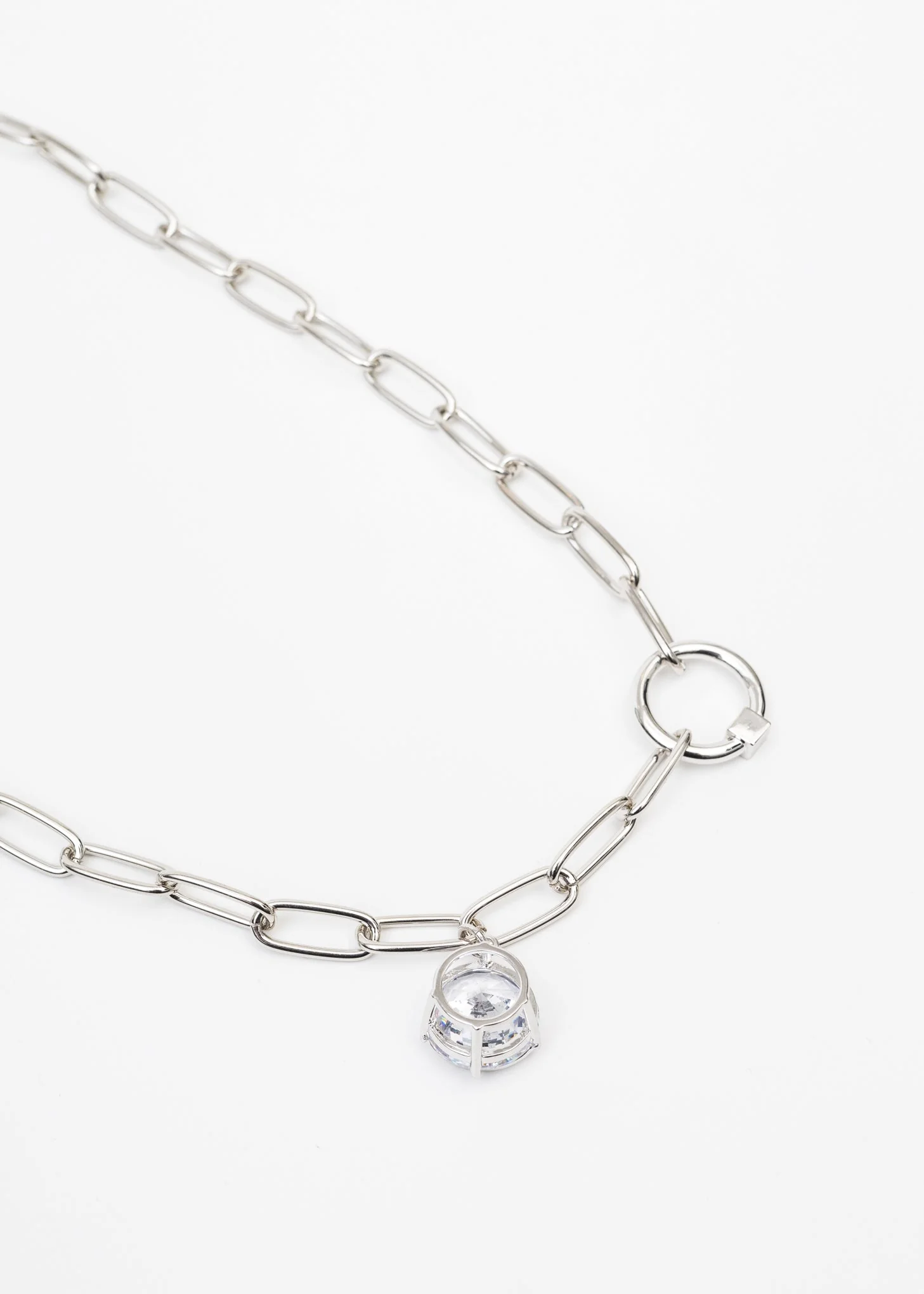 Silver Lock And Rhinestone Necklace - Image 6
